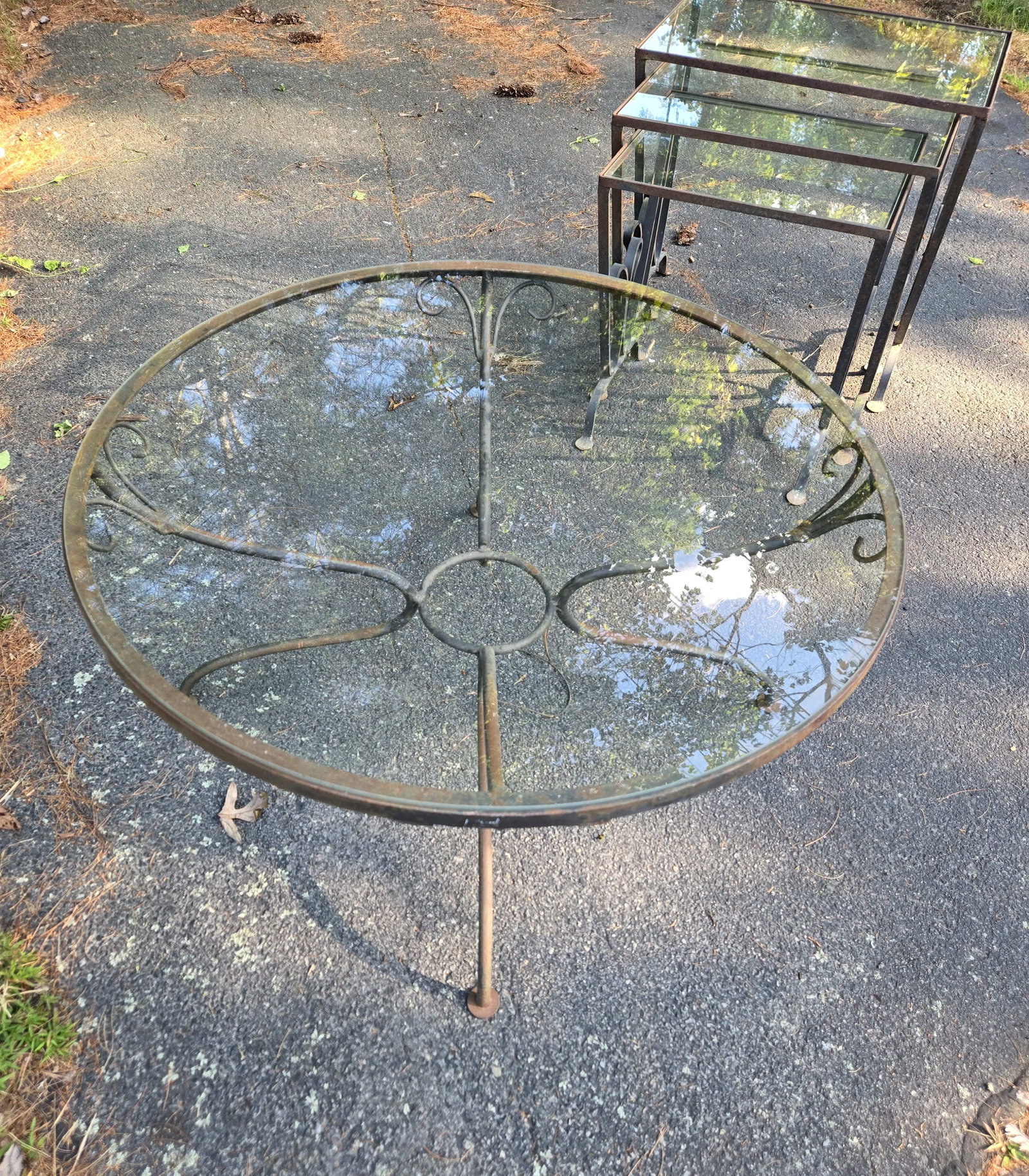 Vintage Wrought Iron Patio Tables - 9