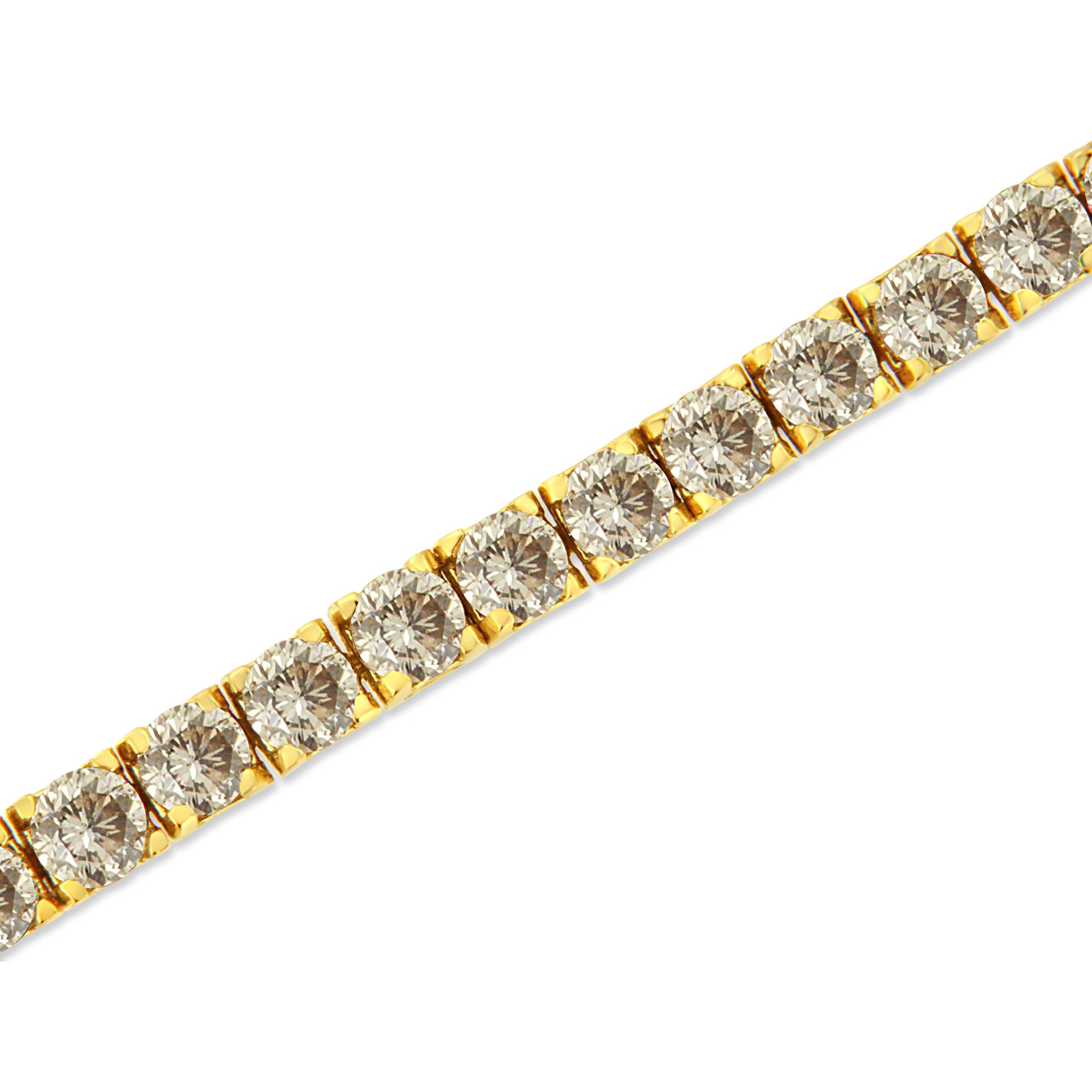 14K Yellow Gold Plated .925 Sterling Silver 8.0 Cttw Diamond Classic Link Tennis Bracelet - 7-1/4" - 4