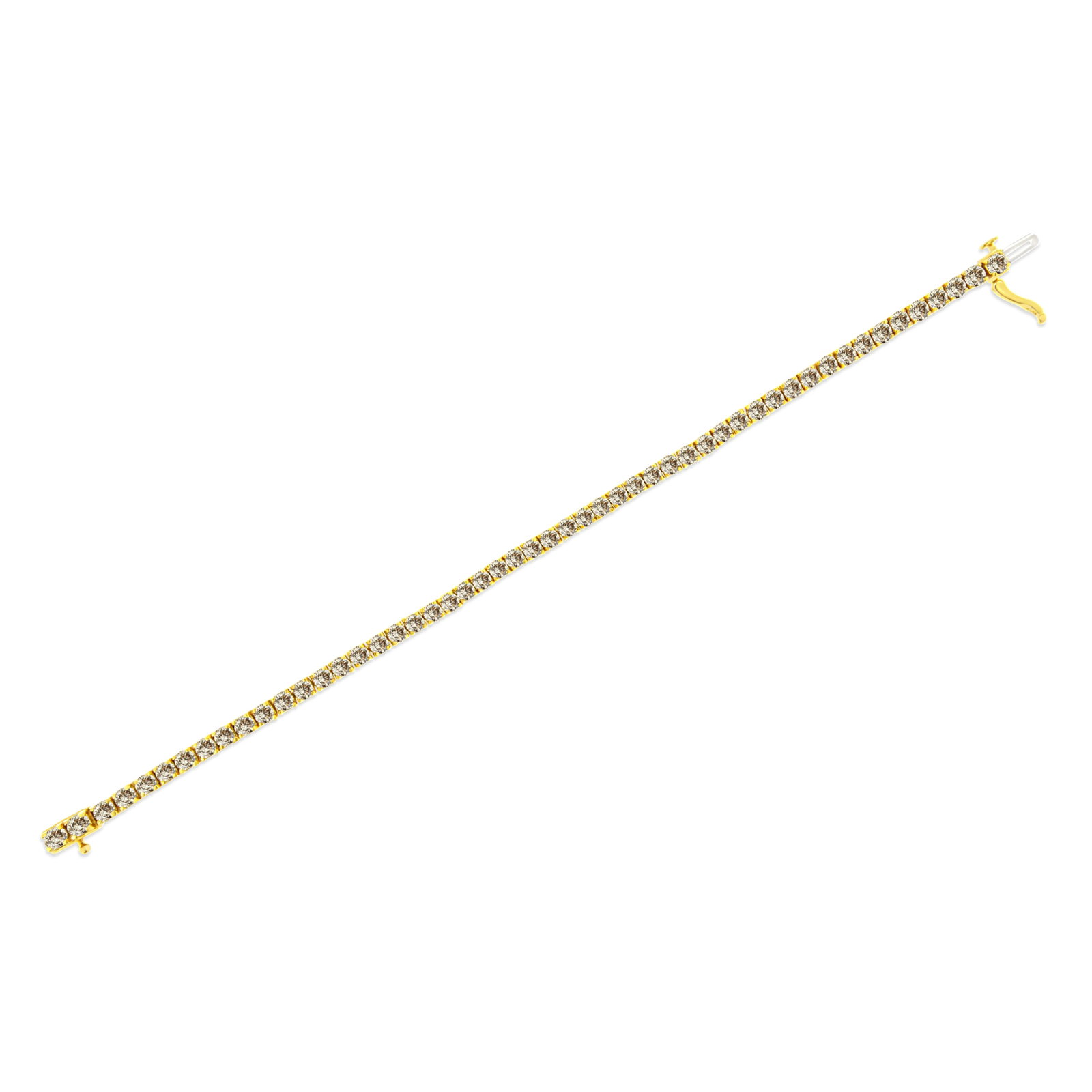 14K Yellow Gold Plated .925 Sterling Silver 8.0 Cttw Diamond Classic Link Tennis Bracelet - 7-1/4" - 5