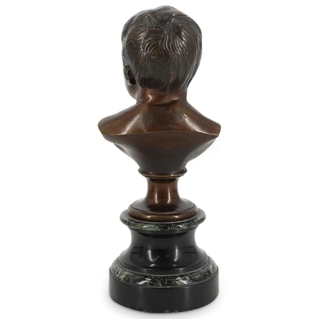 19th Century French Infant Bronze Busts After Jean Antoine Houdon - A Pair - 3