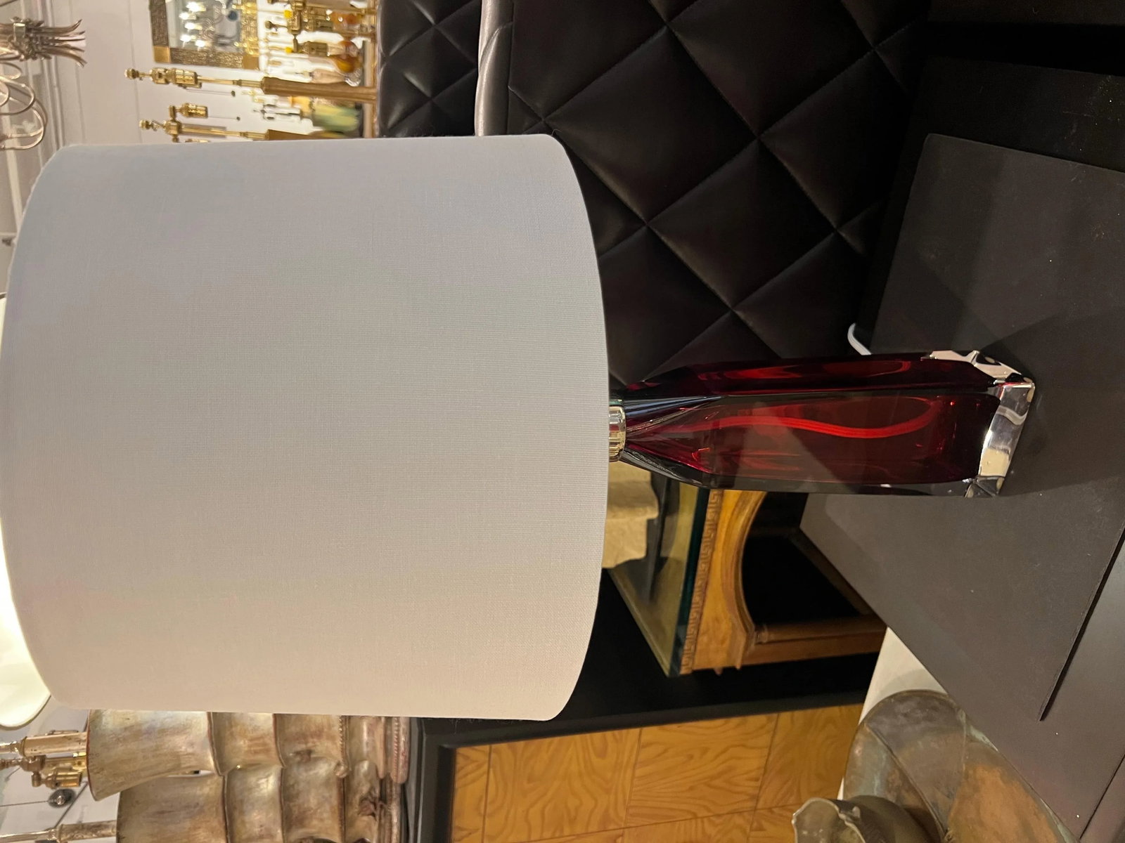 Pair of Orrefors 1960s Swedish Ruby Red Crystal Table Lamps - 8