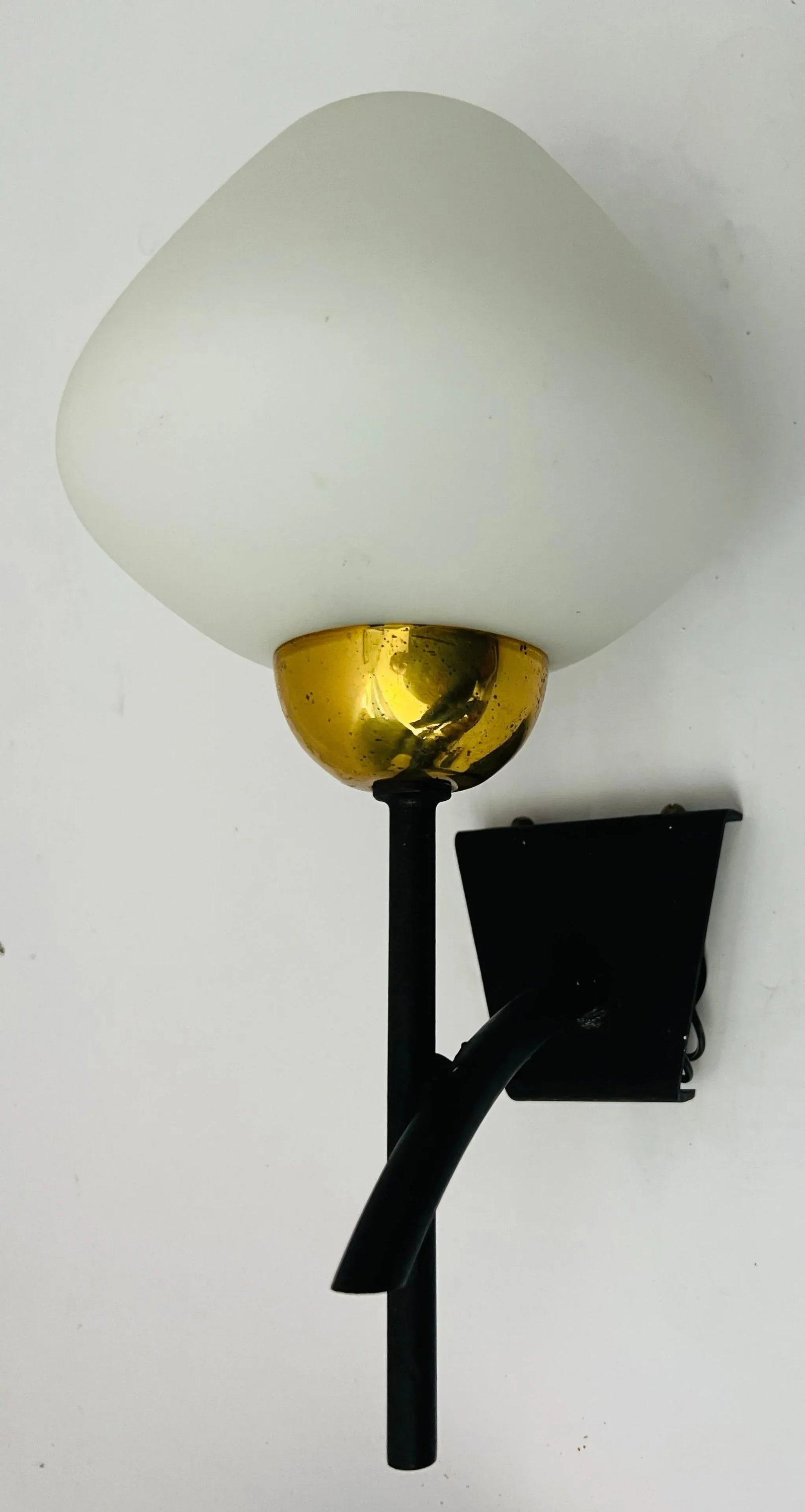 Pair of French 1960s Midcentury Lunel Wall Lamps Sconces - 5