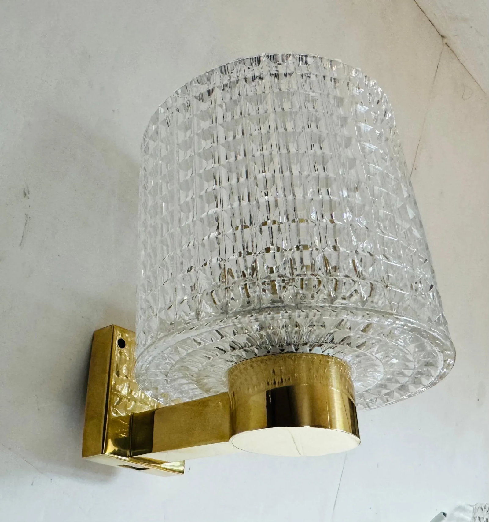 Orrefors Carl Fagerlund Swedish Crystal 1950s Mid Century Wall Lamps - A Pair - 8