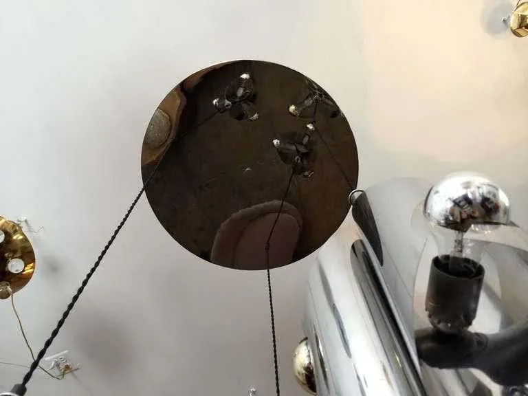 1960s French Chrome Sculptural Nine Light Pendant - 7