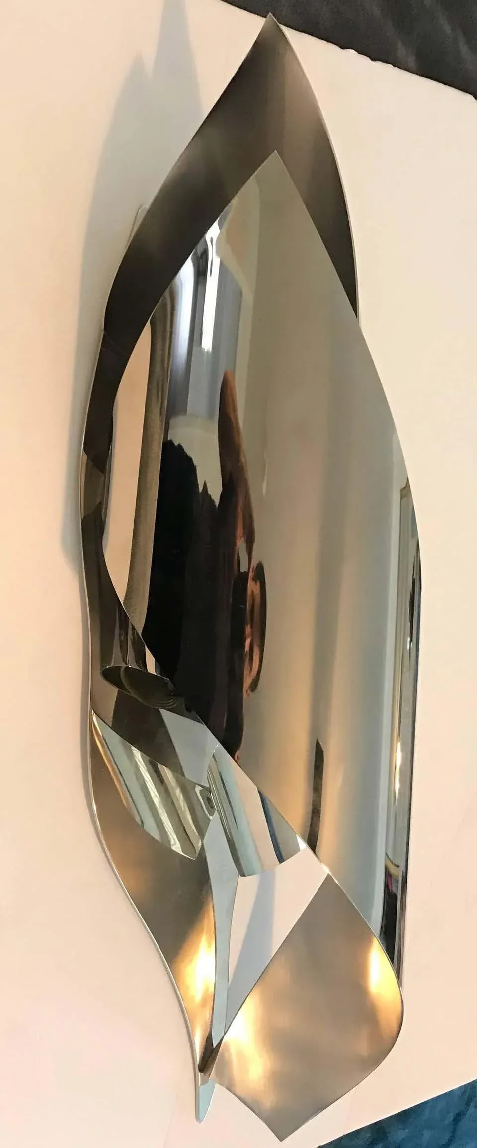 1970s Charles French Chrome Flame Wall Light - 7