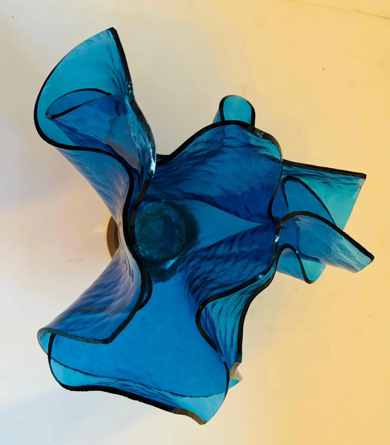 Was Fedrigolli Sculptural Glass 1980s Italian Vase - 2