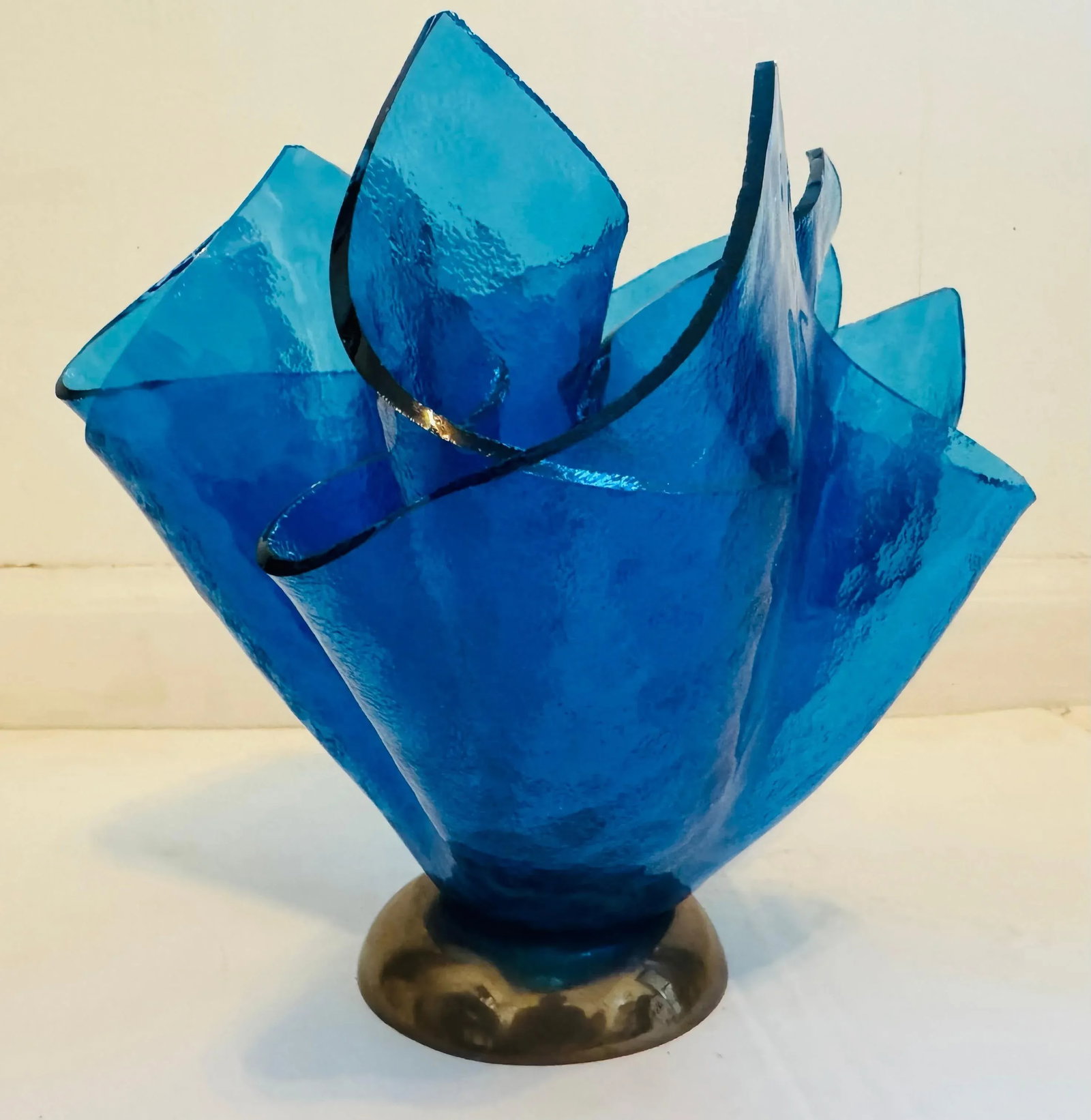 Was Fedrigolli Sculptural Glass 1980s Italian Vase - 3