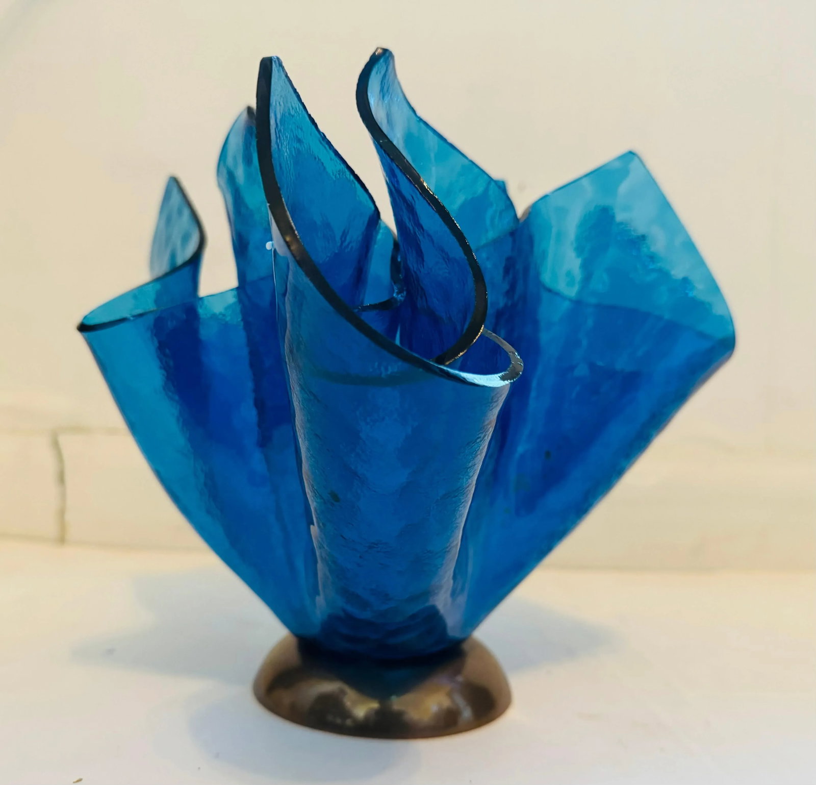 Was Fedrigolli Sculptural Glass 1980s Italian Vase - 7