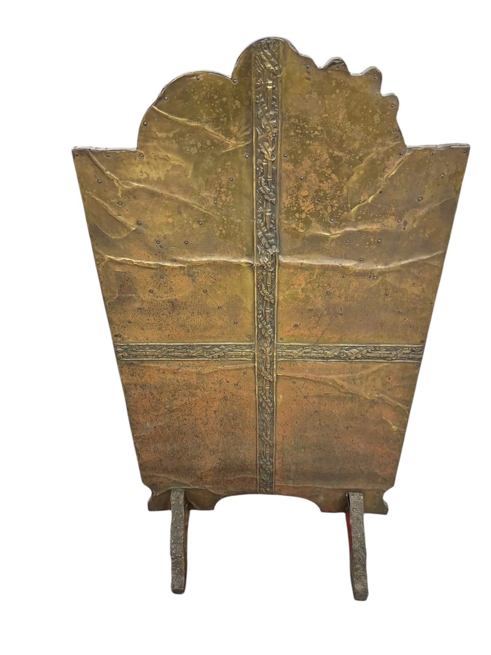 Antique Brass Fire Board - 2