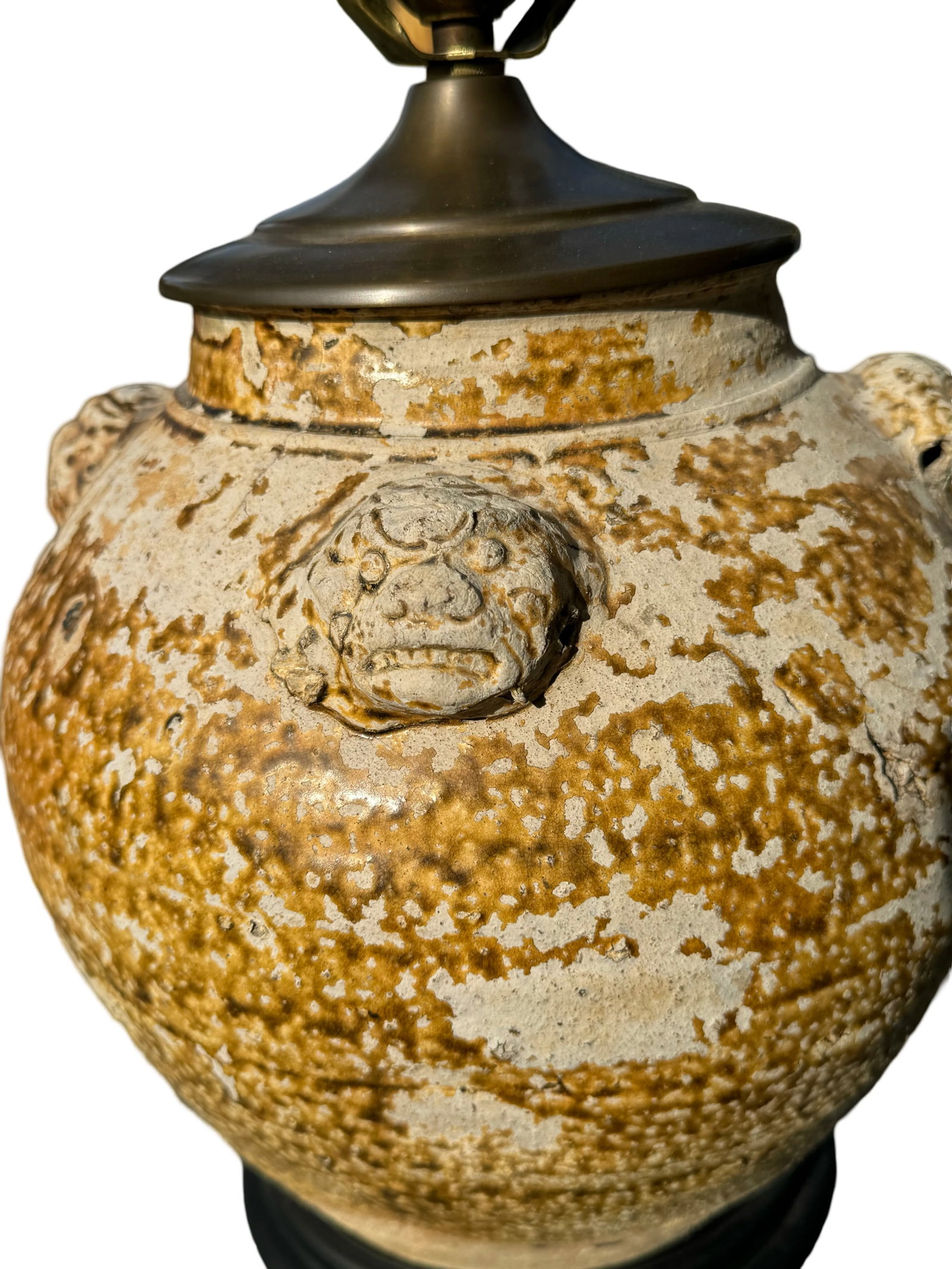 Japanese Shigaraki Pottery With Gargoyles, Table Lamp - 4