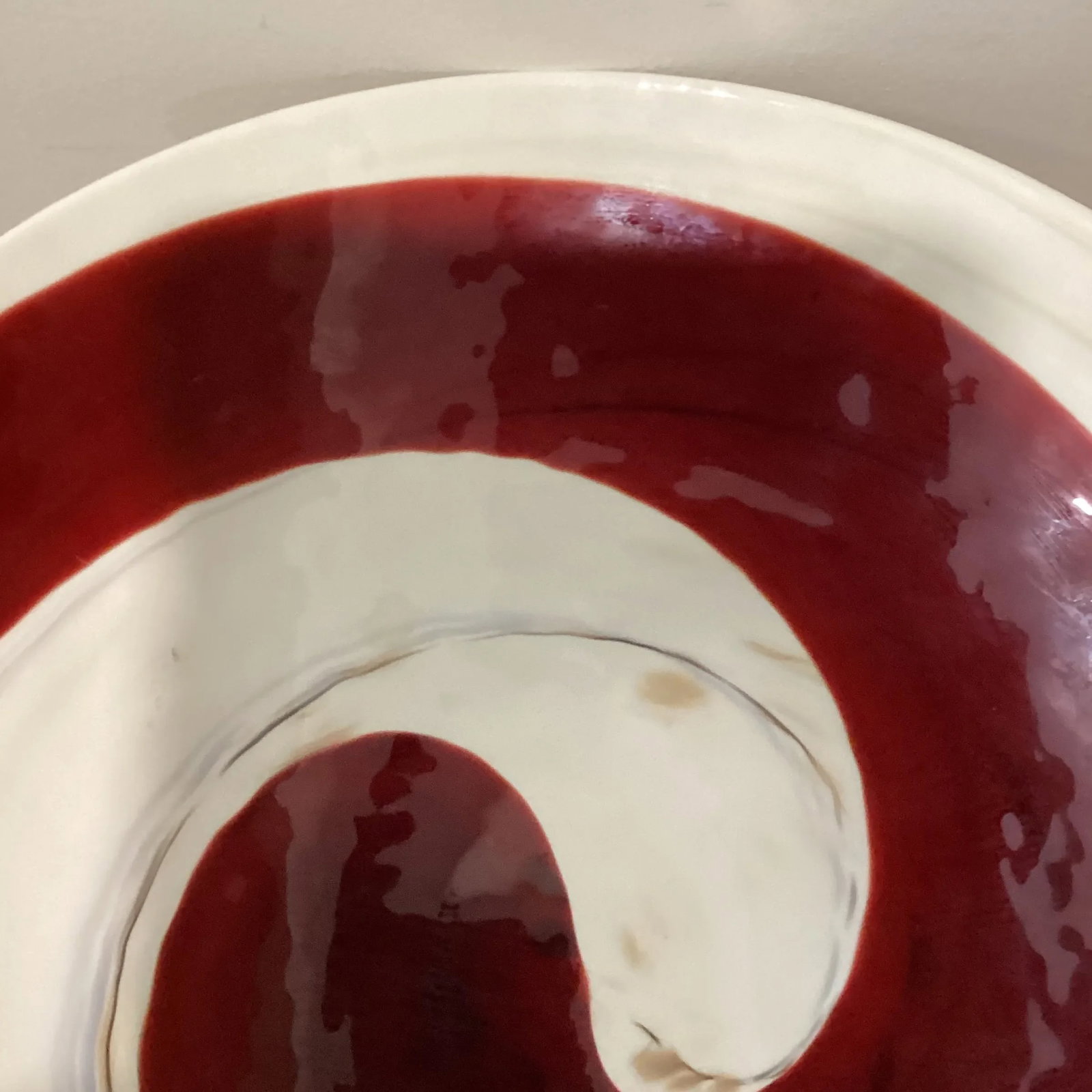 Extra Large Mid 20th Century Italian Pearl White Murano Style Glass Centerpiece Oval Bowl With Swirl - 6