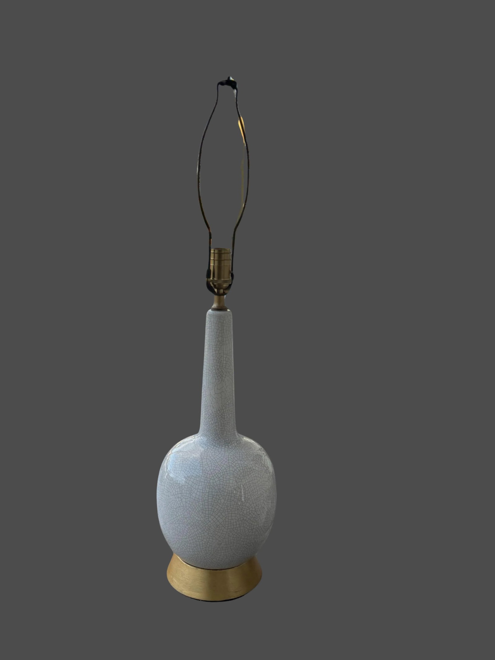 Mid Century Crackled Glaze Gourd Lamp - 5