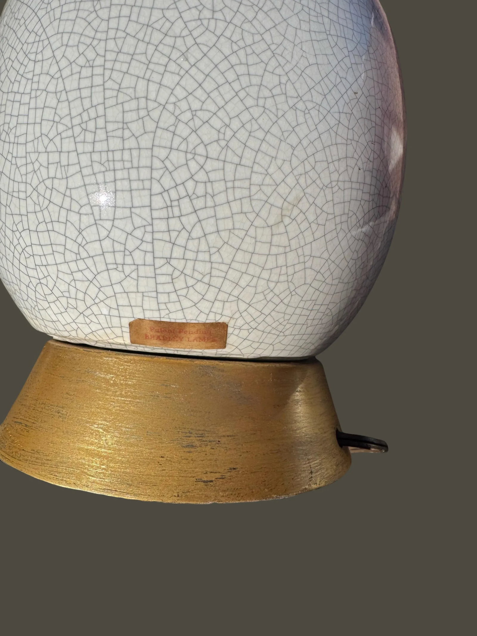 Mid Century Crackled Glaze Gourd Lamp - 6