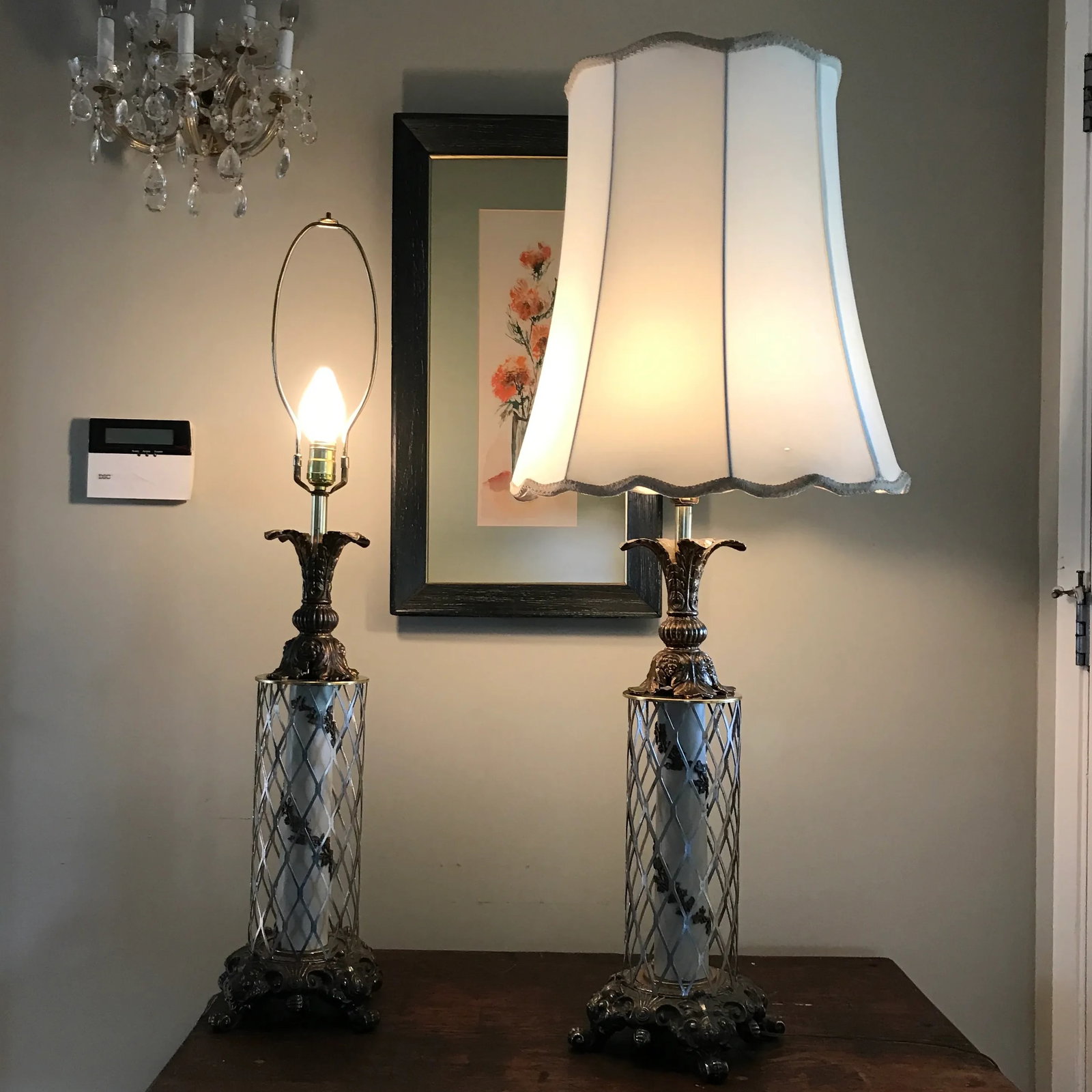 Rococo Traditional Metal Lamps - a Pair - 11