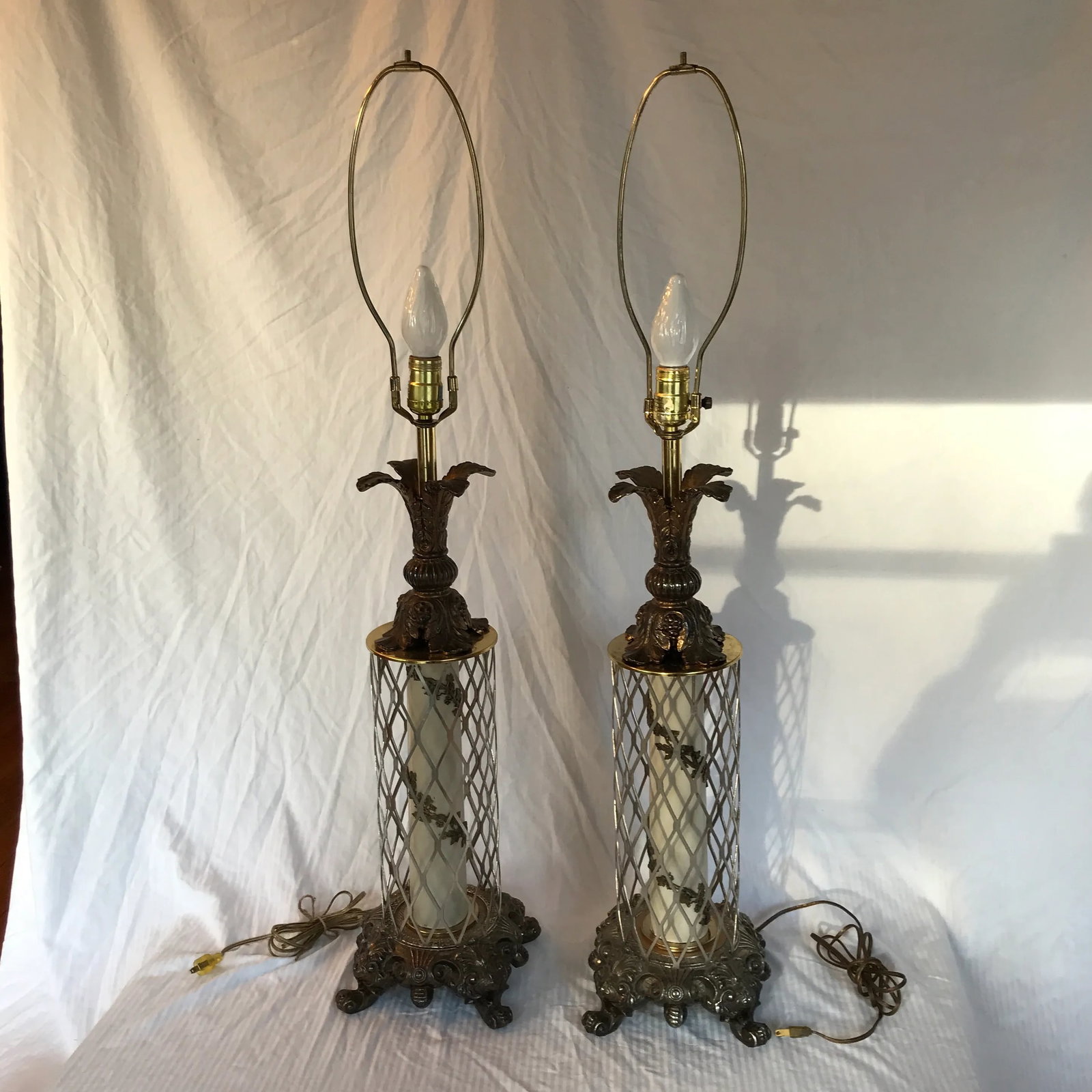 Rococo Traditional Metal Lamps - a Pair - 13