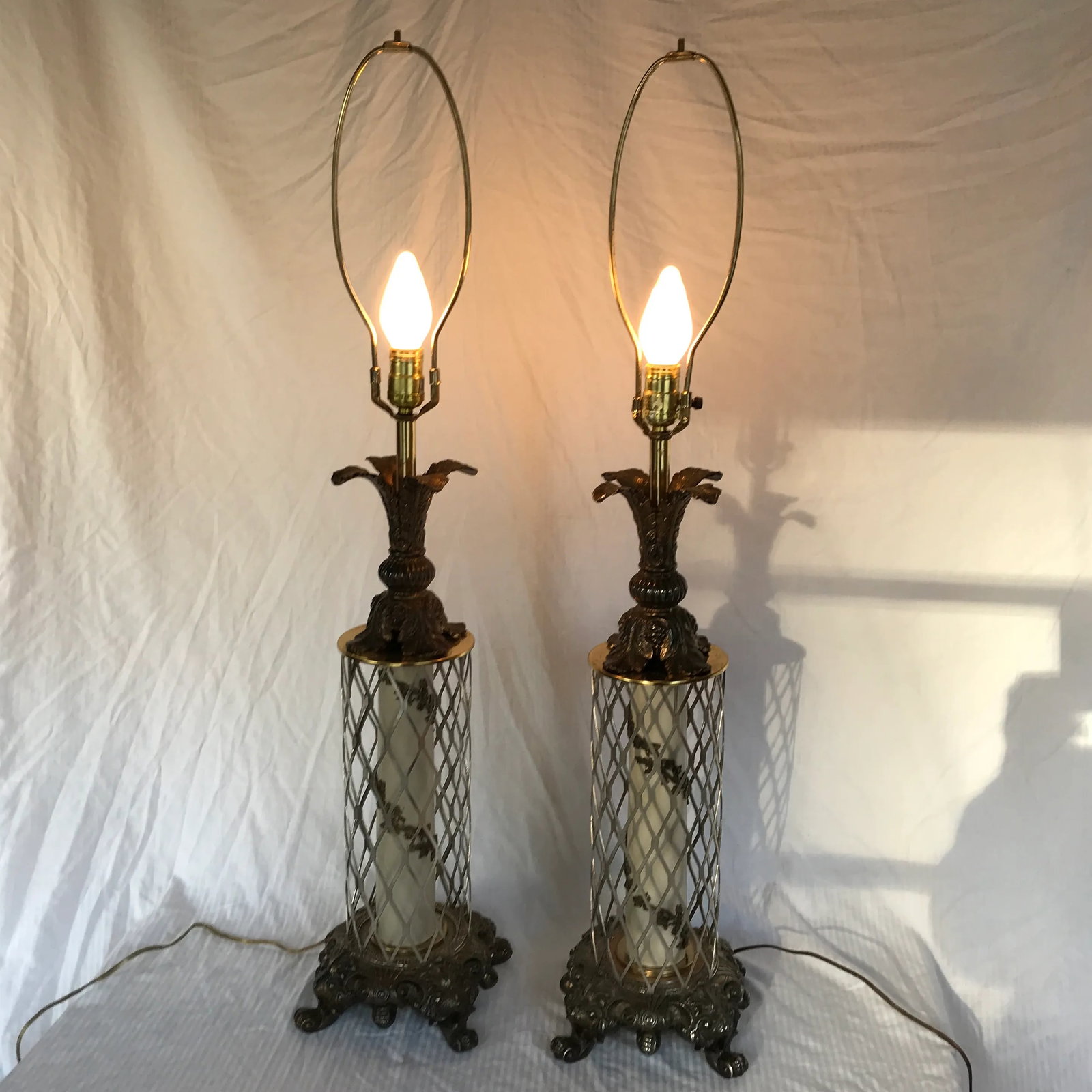 Rococo Traditional Metal Lamps - a Pair - 2