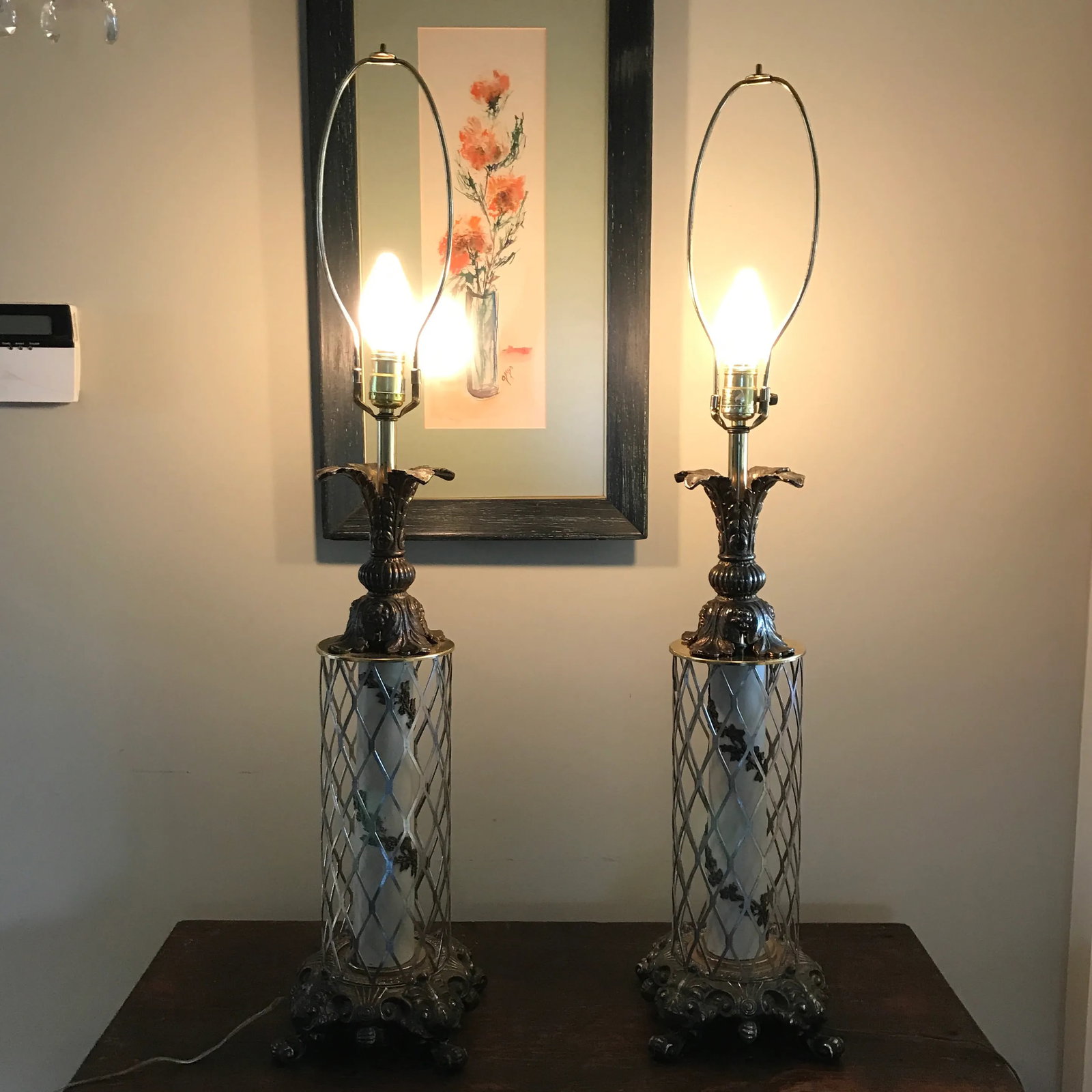 Rococo Traditional Metal Lamps - a Pair - 3