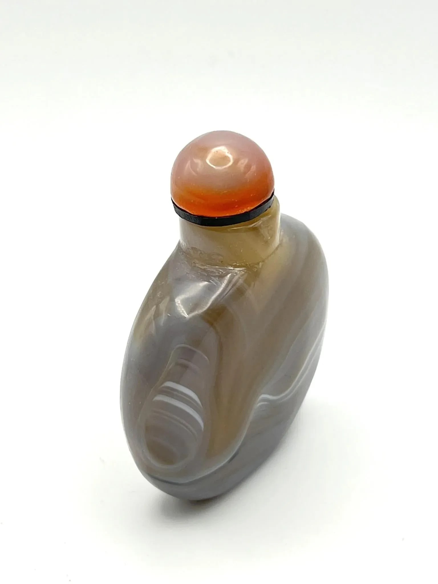 Small Antique Banded Agate Snuff Bottle - 2