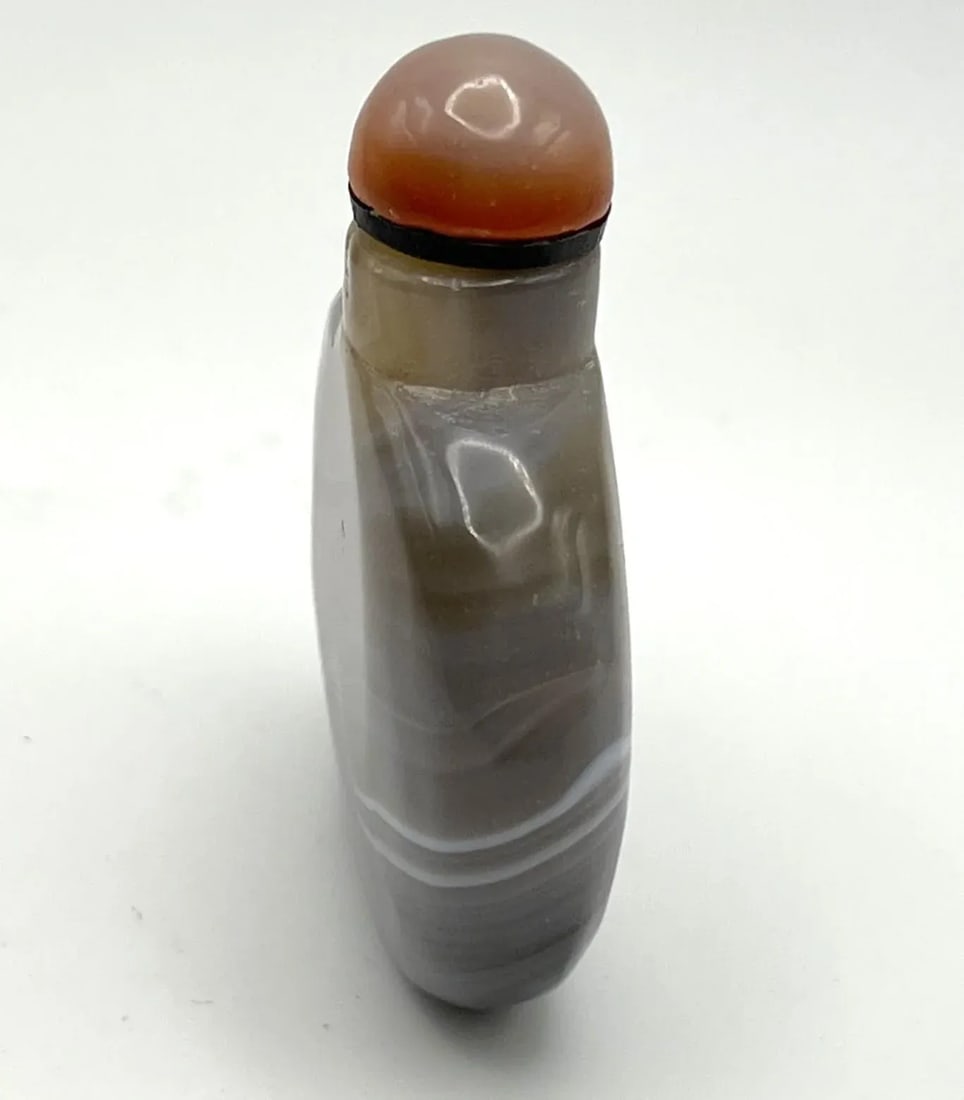 Small Antique Banded Agate Snuff Bottle - 3