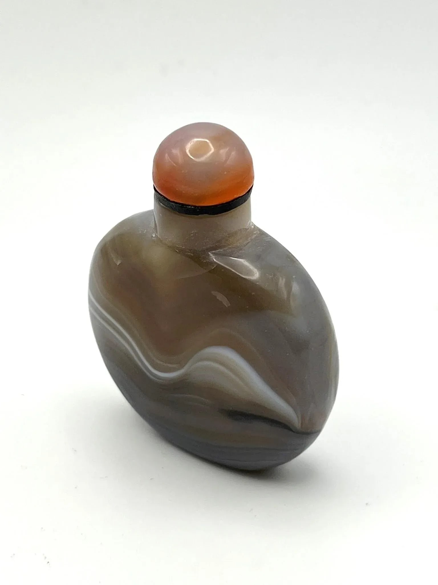 Small Antique Banded Agate Snuff Bottle - 4