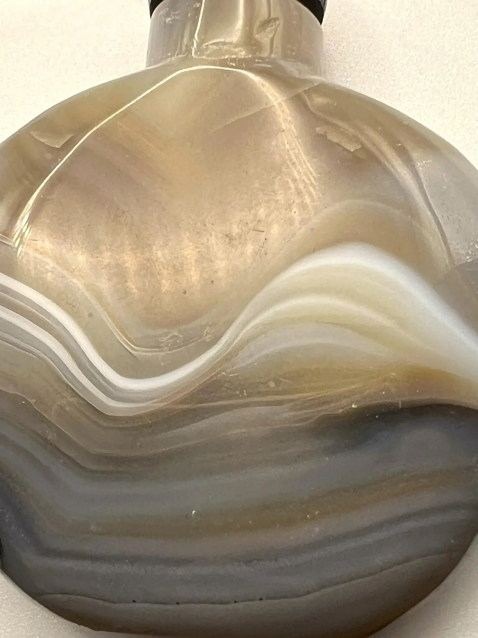 Small Antique Banded Agate Snuff Bottle - 7