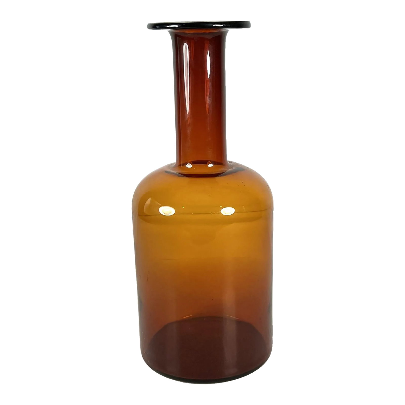 Mid Century Modern Danish Amber Glass Apothecary Bottle (1 of 9)