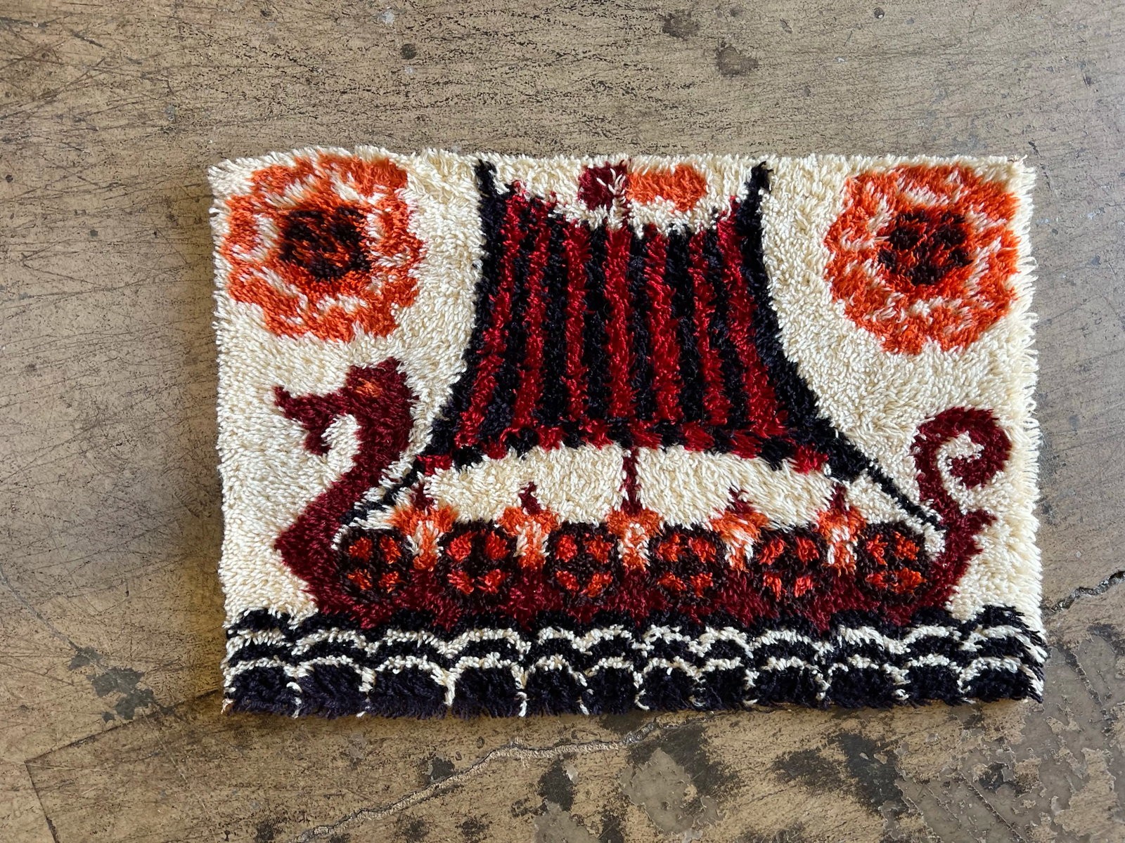 Mid Century Viking Rya Tapestry - 3