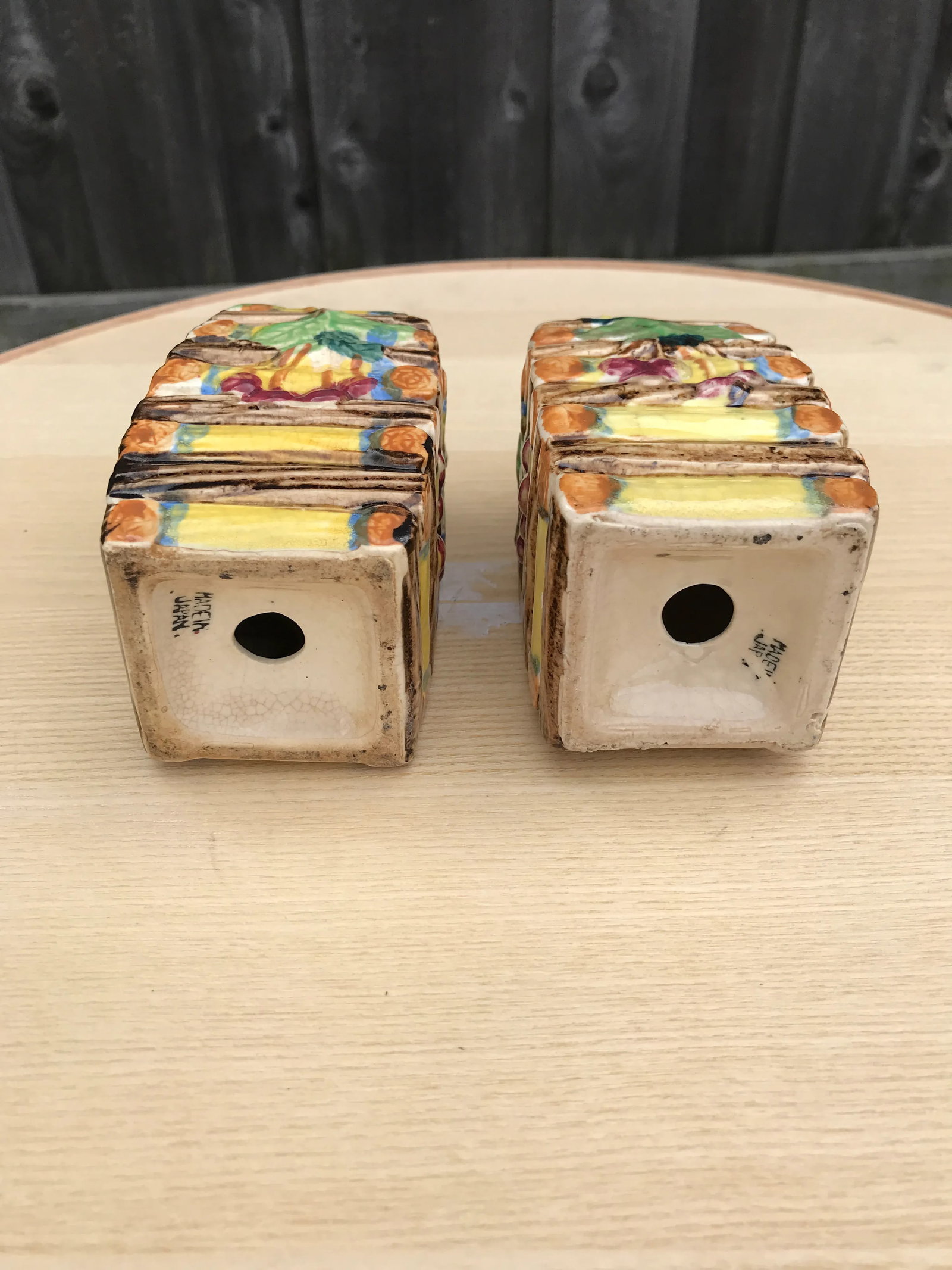 Large Majolica Salt and Pepper Shakers - a Pair - 7