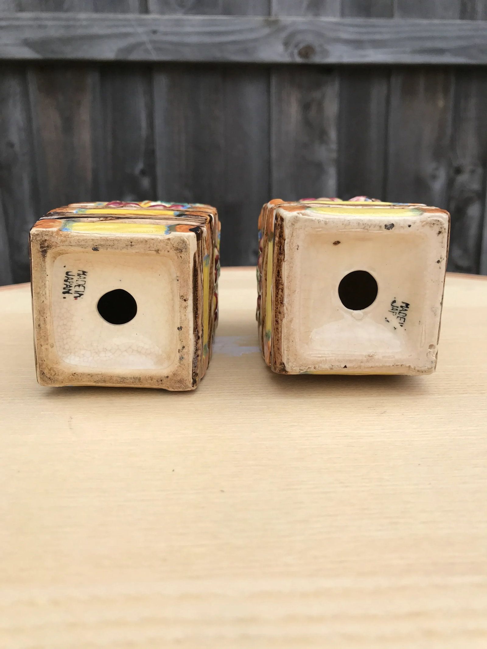 Large Majolica Salt and Pepper Shakers - a Pair - 8