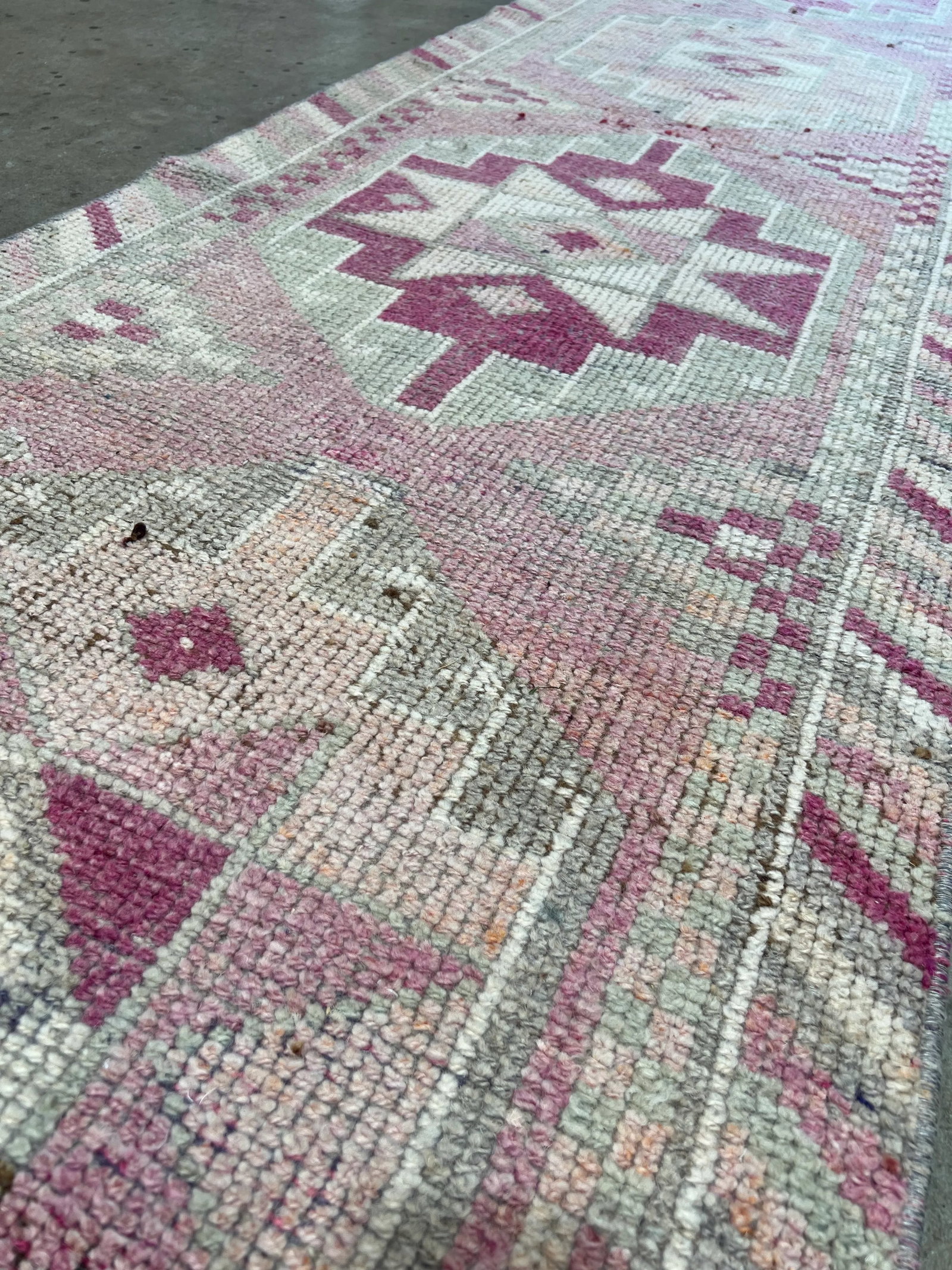 Vintage Muted Oushak Runner Rug - 3