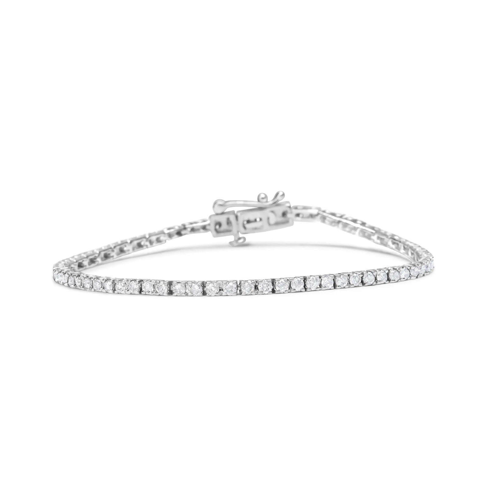 10K White Gold 2.0 Cttw Prong Set Round-Cut 7.25" Classic Diamond Tennis Bracelet - 5