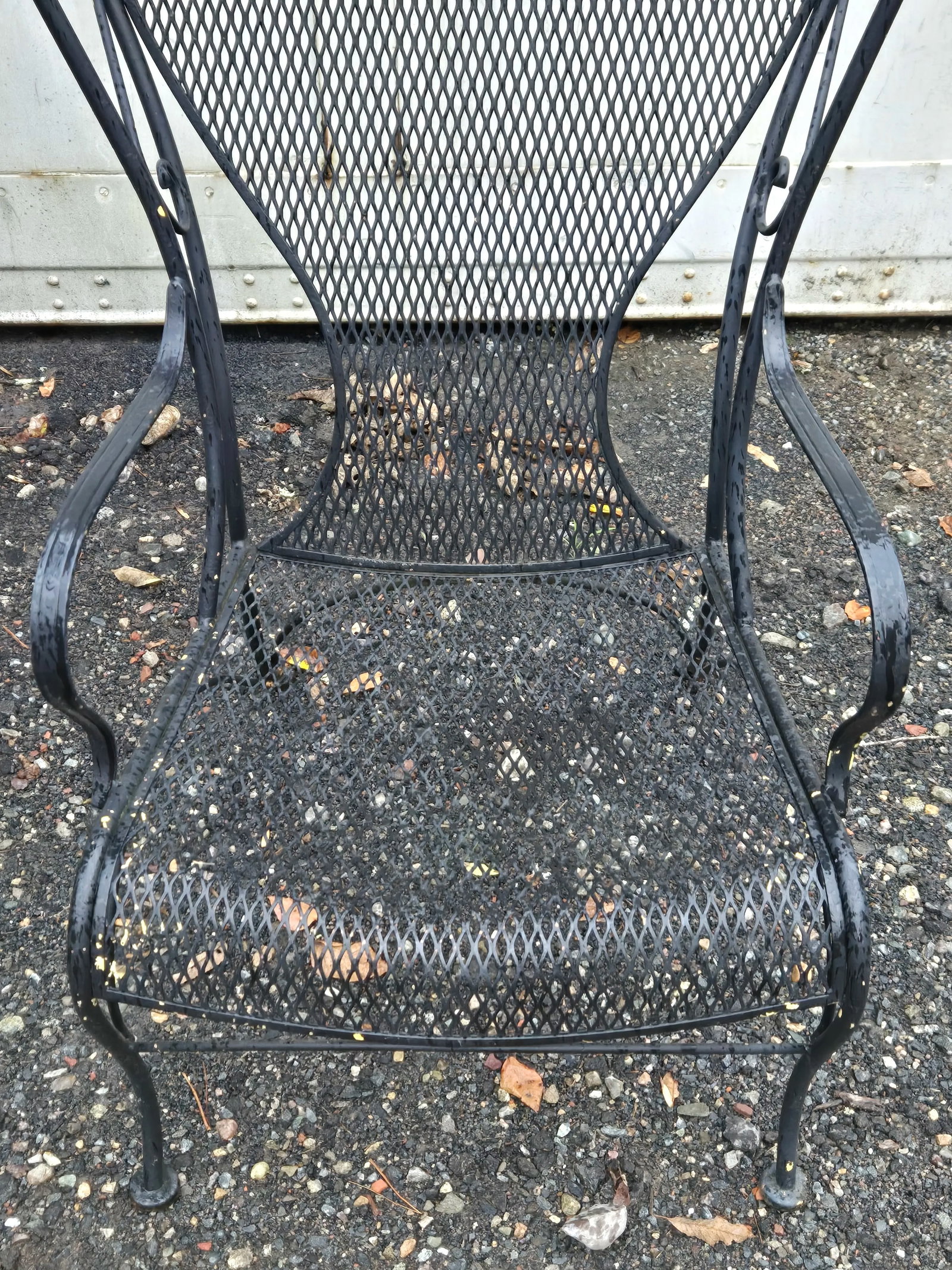 Vintage Wrought Iron Outdoor Patio Canopy Chairs - Set of 2 - 6