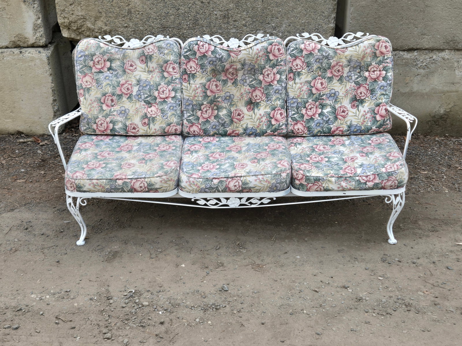 1950s Woodard Wrought Iron Patio Sofa & Tables, Attributed, 3 Pieces - 8
