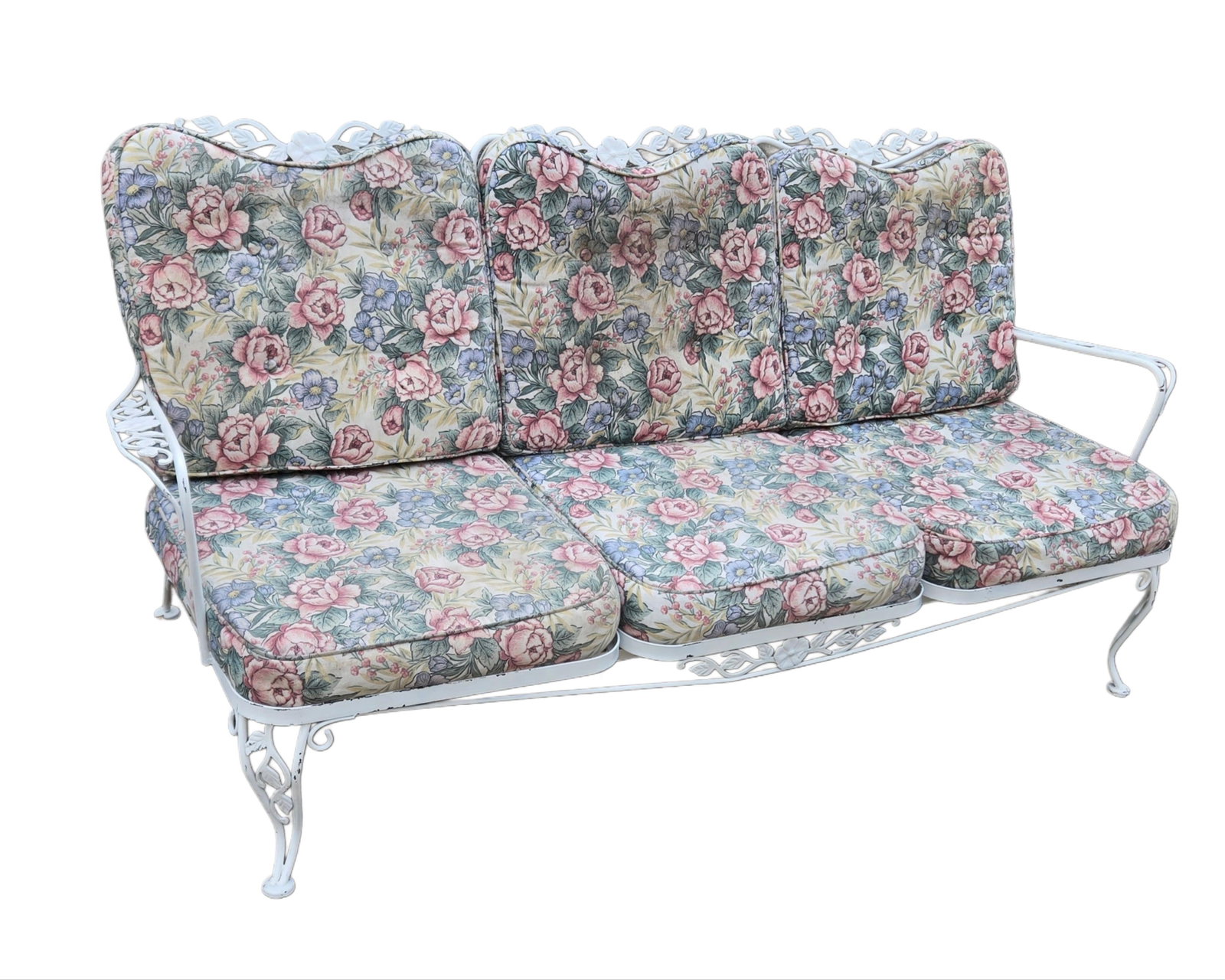 1950s Woodard Wrought Iron Patio Sofa & Tables, Attributed, 3 Pieces - 9