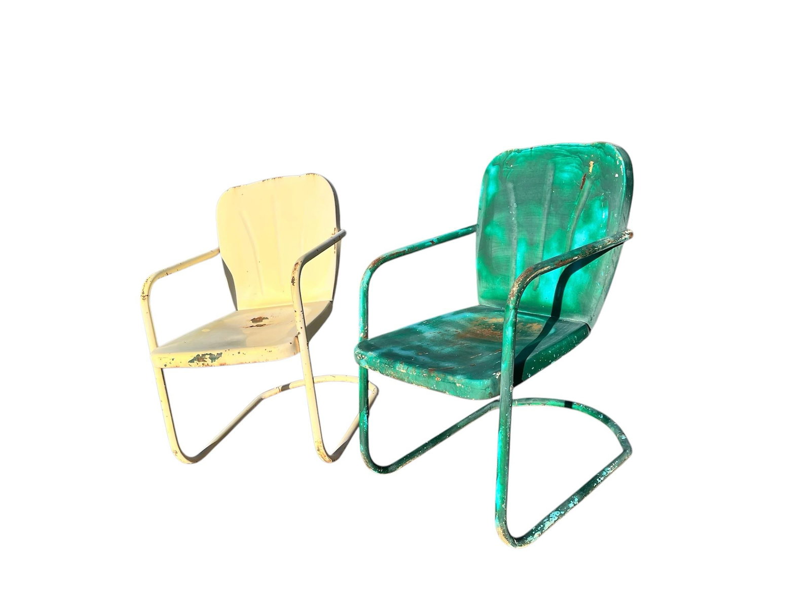 Vintage Metal Mid Century Rustic Chairs - Set of 2 - 2