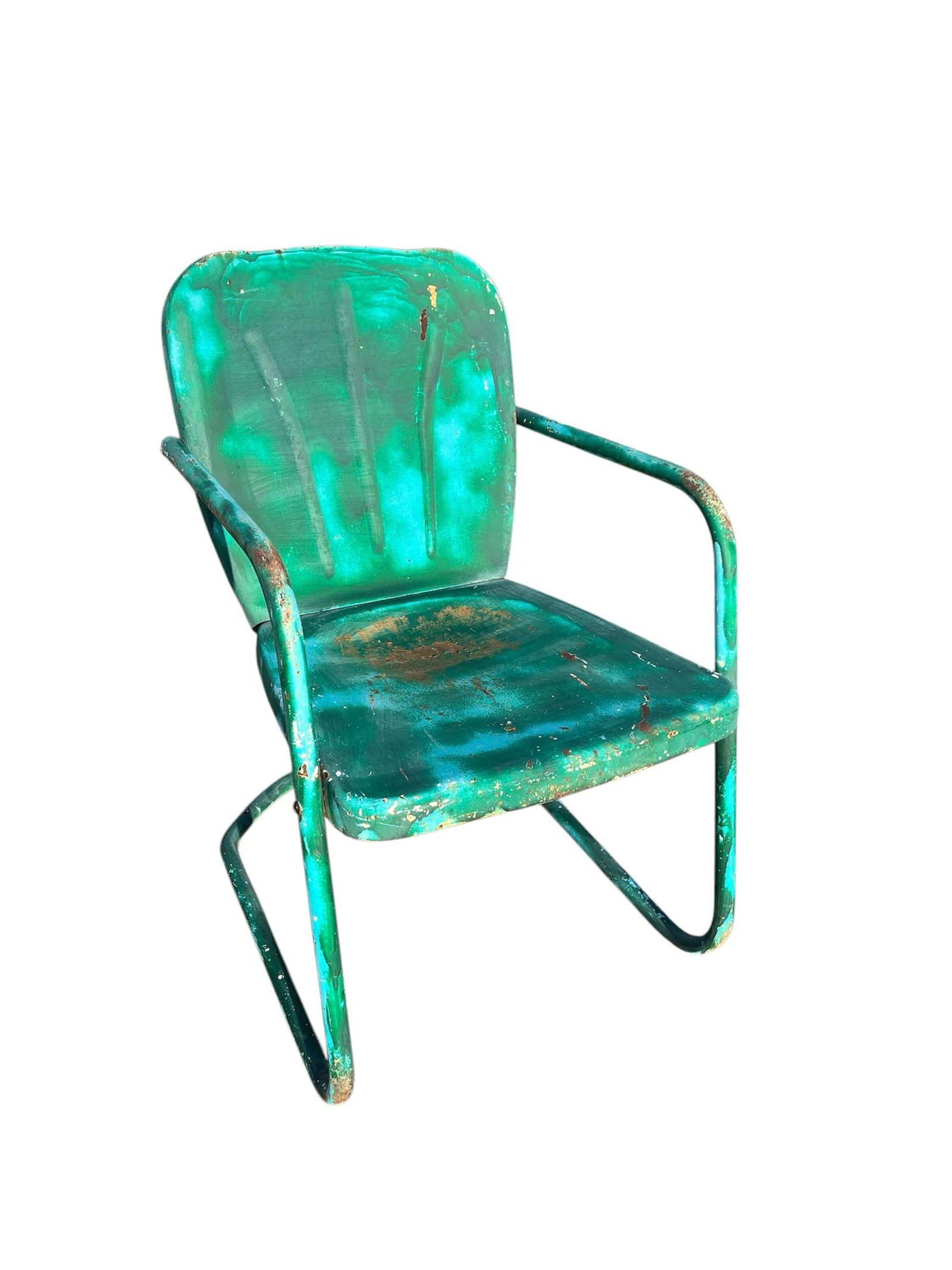Vintage Metal Mid Century Rustic Chairs - Set of 2 - 5