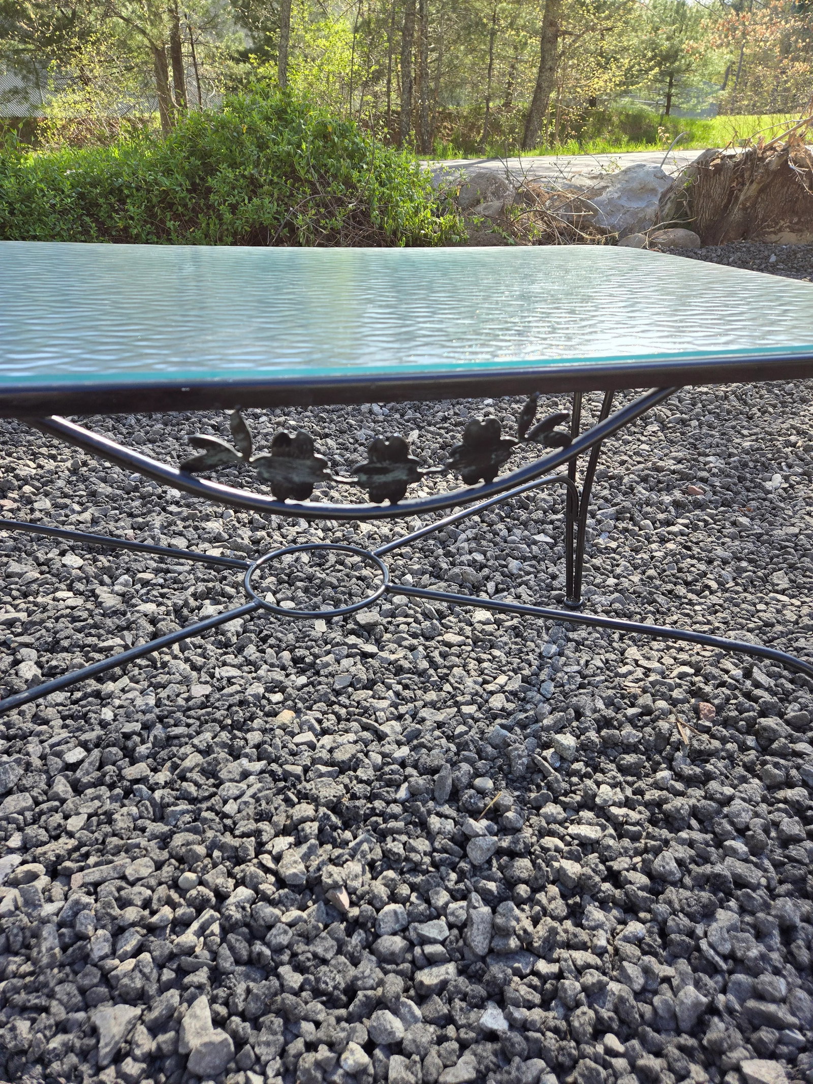 Wrought Iron Outdoor Patio Dining Table and 4 Chairs - 6