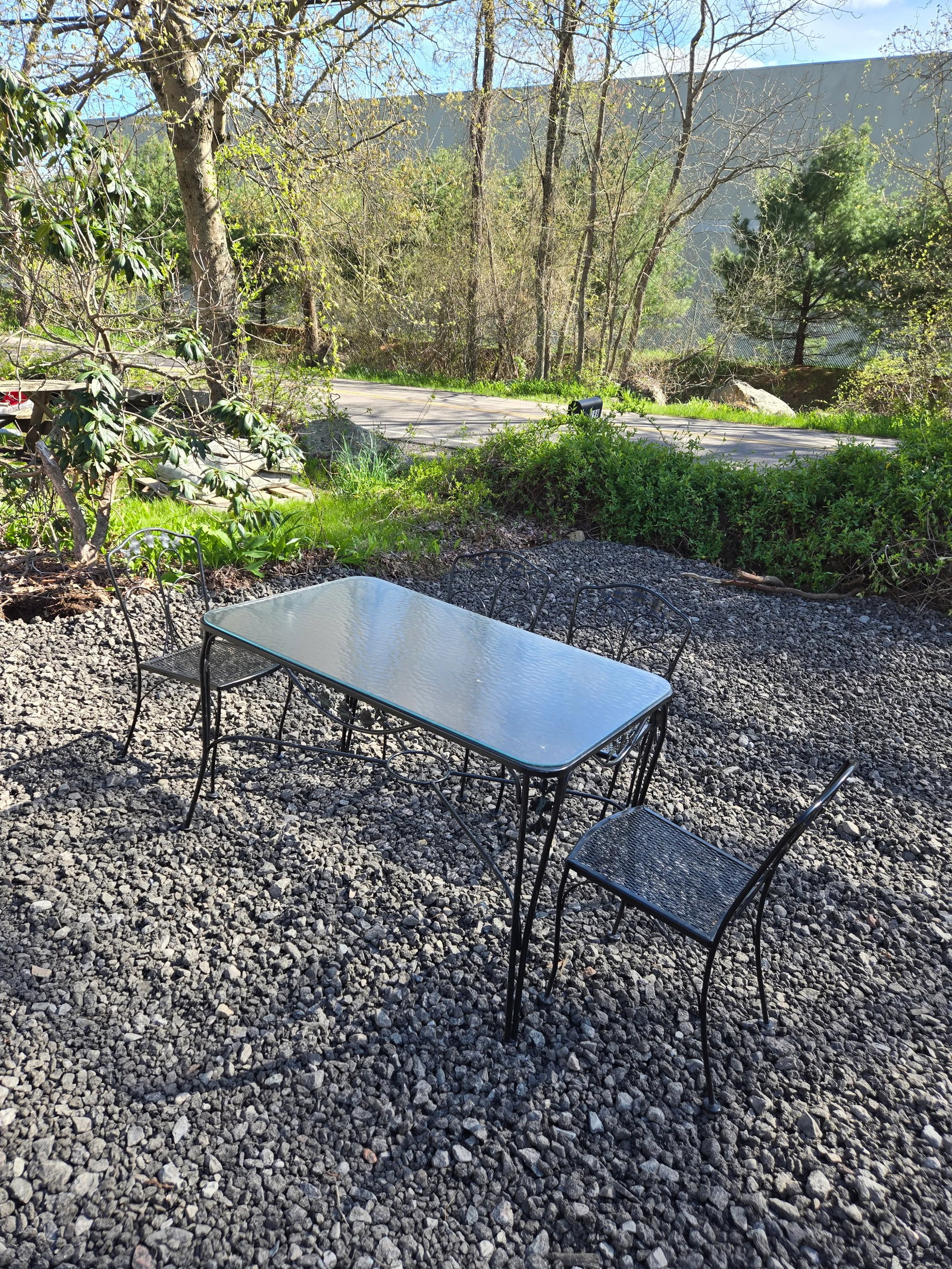 Wrought Iron Outdoor Patio Dining Table and 4 Chairs - 7