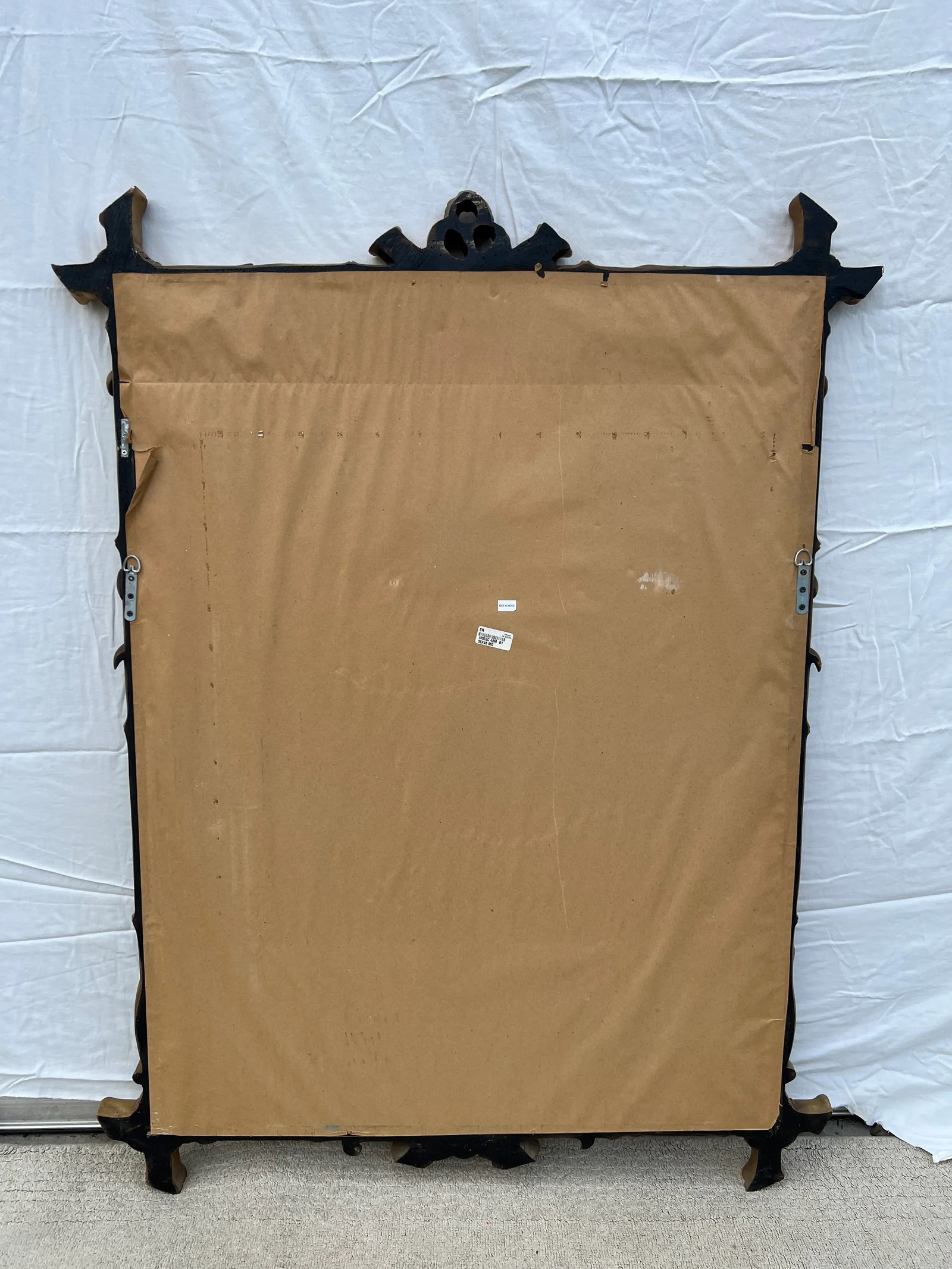 Large Vintage Gold Faux Bamboo Wall Mirror - 10
