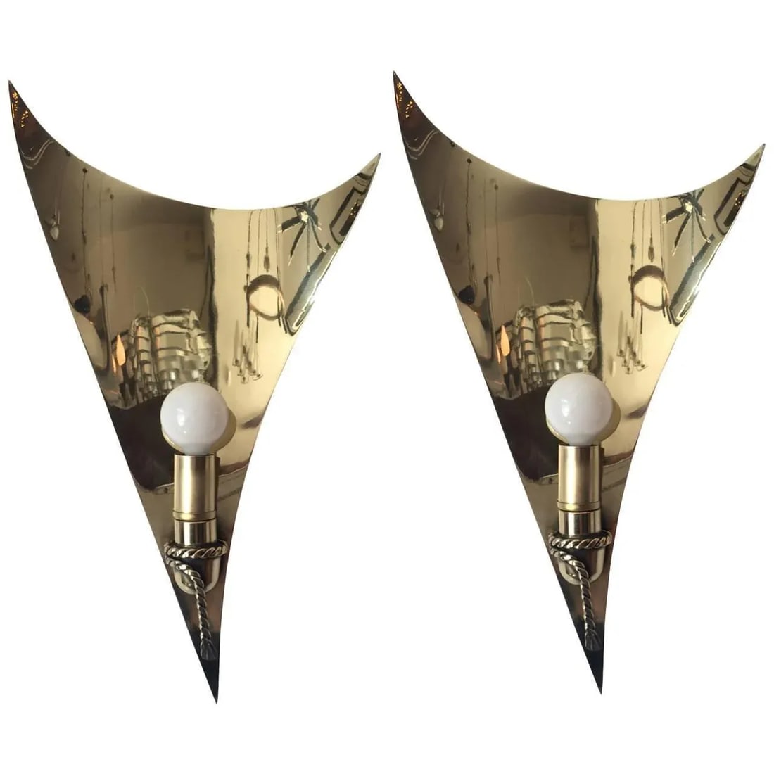 Large 1970s French Sculptural Sconces - a Pair - 11