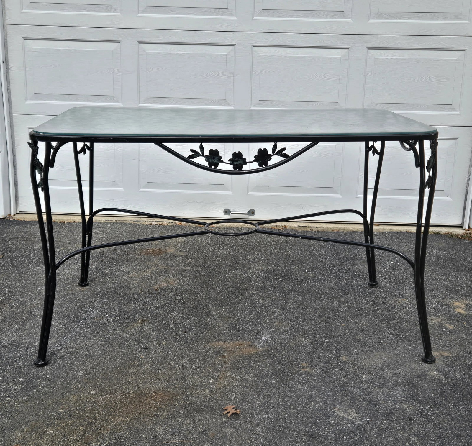 Vintage Wrought Iron Outdoor Table - 2