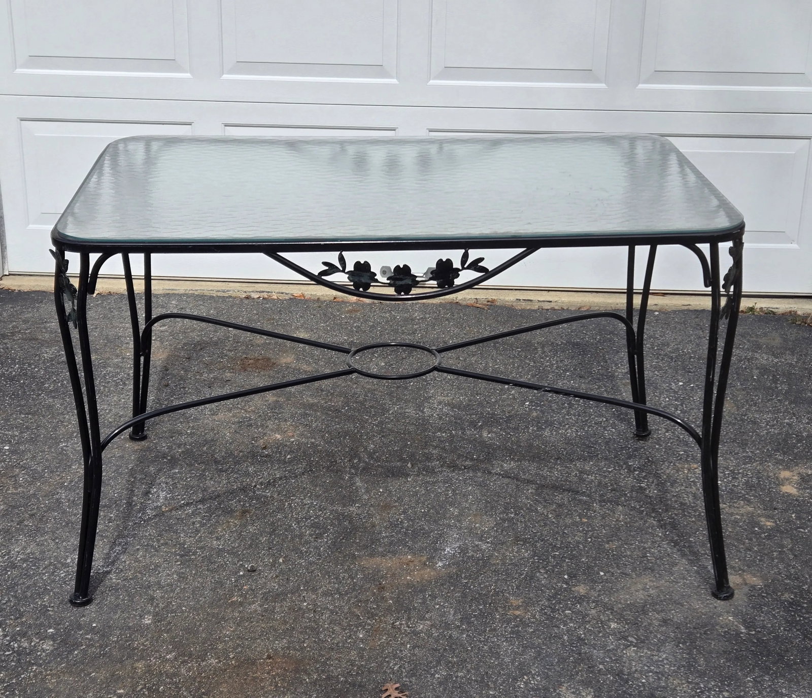 Vintage Wrought Iron Outdoor Table - 4
