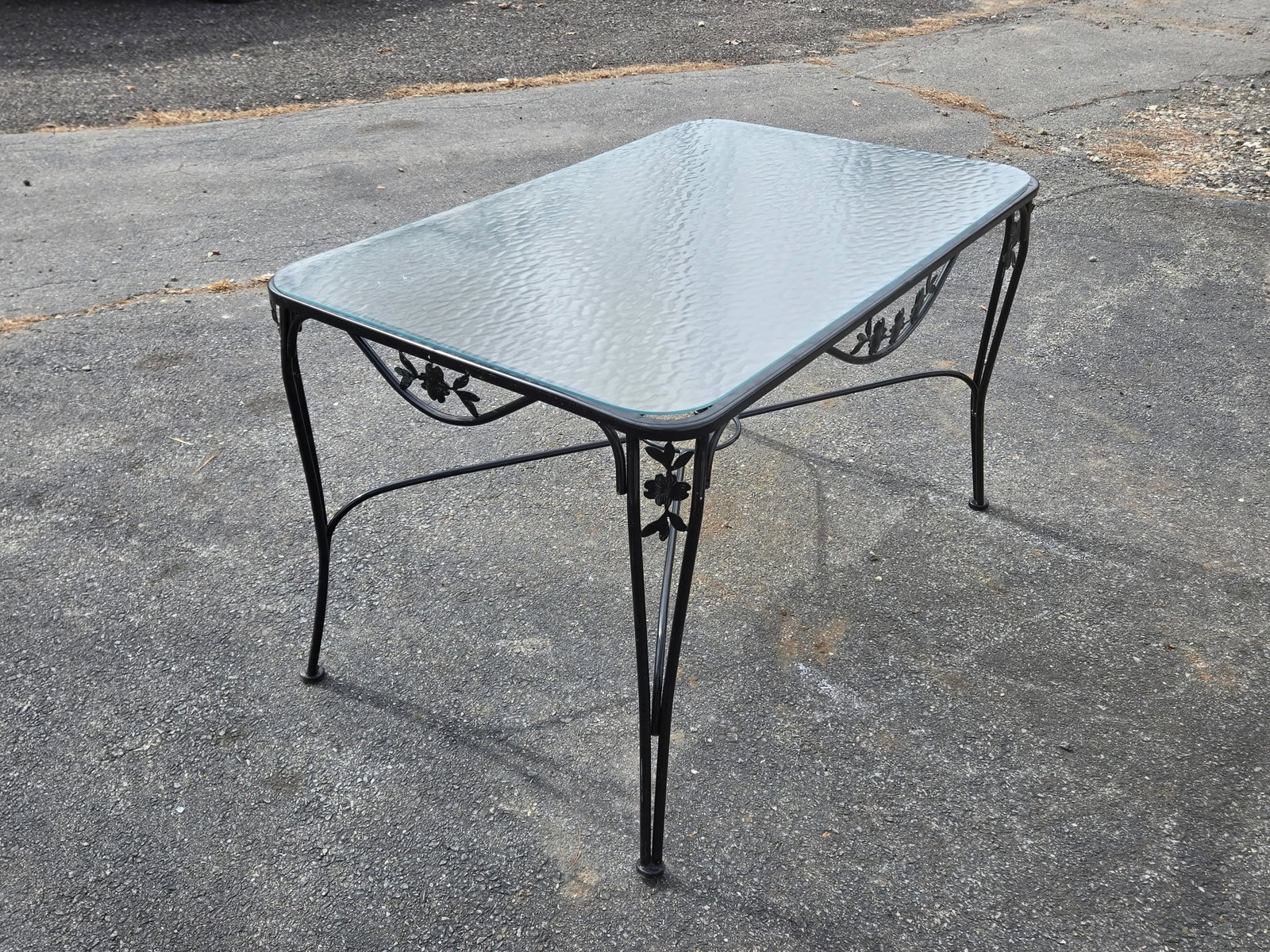 Vintage Wrought Iron Outdoor Table - 5