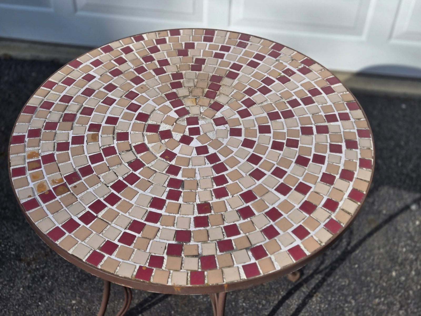 Vintage Mosaic Tiled Table With Iron Base - 5