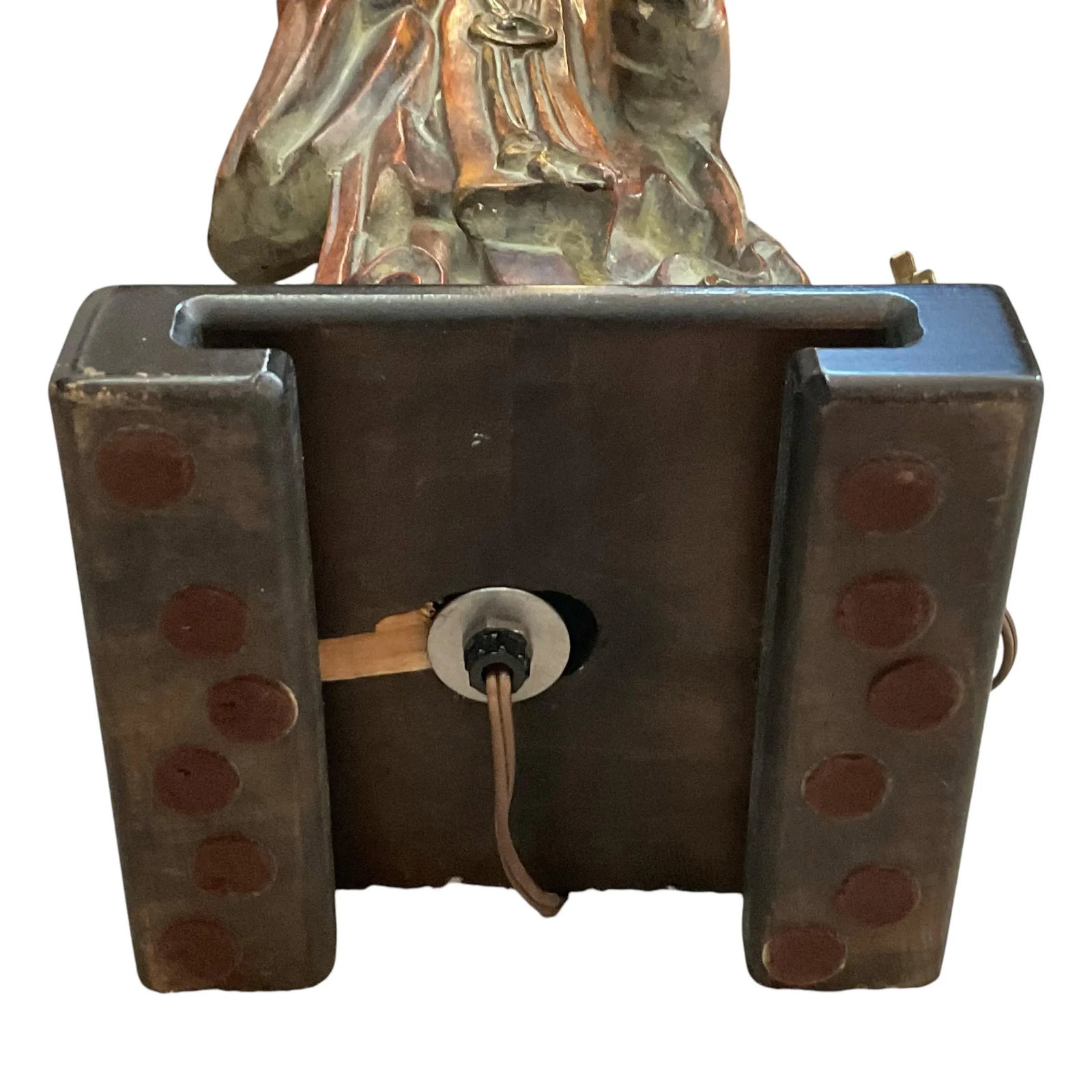 1940s Frederick Cooper Quan Yin Wood Look Table Lamps - a Pair - 11