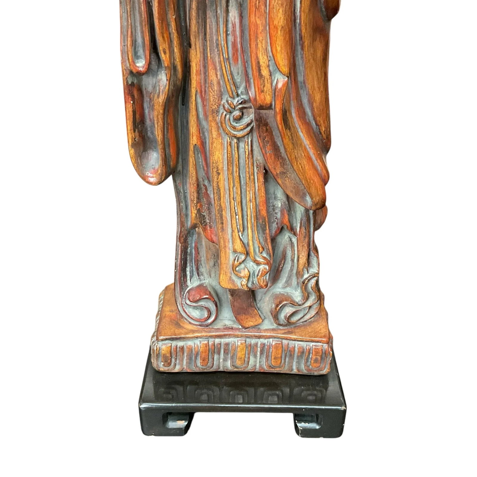 1940s Frederick Cooper Quan Yin Wood Look Table Lamps - a Pair - 5