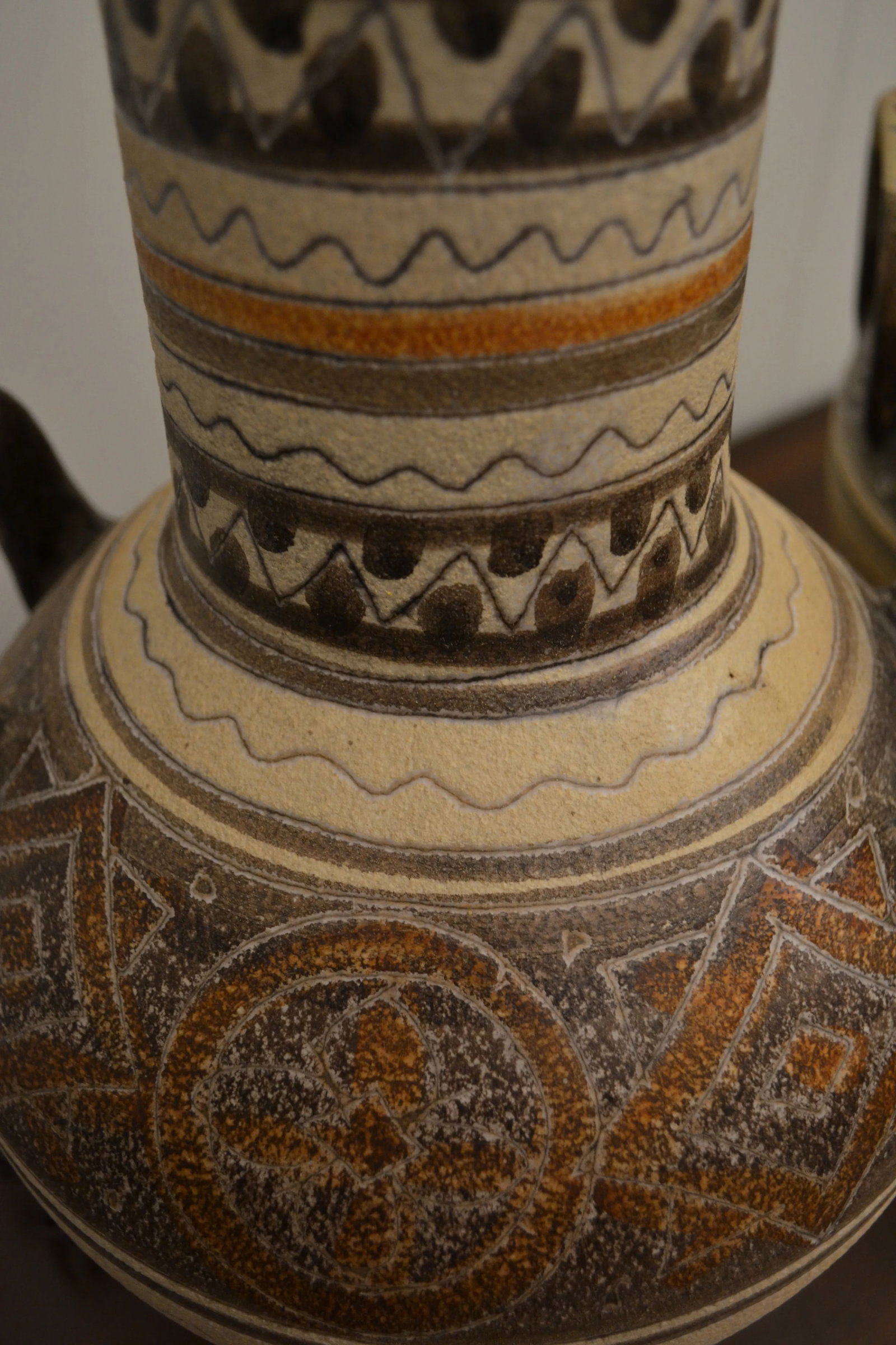 20th Century Hand Painted Pottery Lamps - A Pair - 3