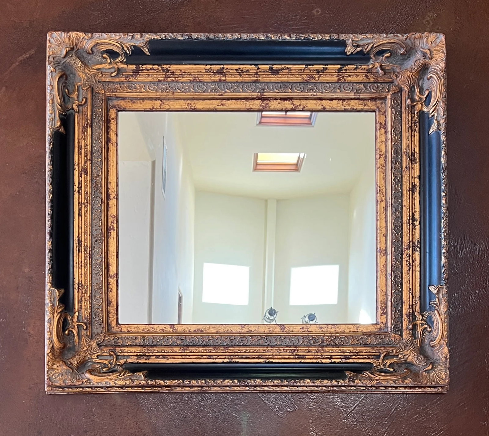 Spanish Baroque Gold and Black Mirror, Late 20th Century - 3