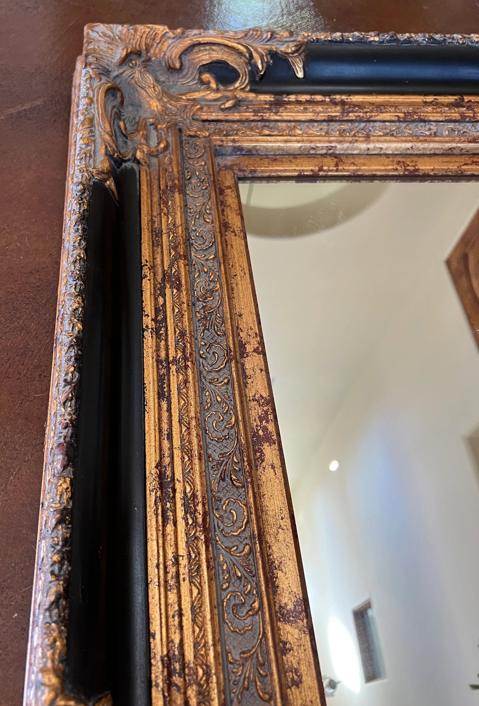 Spanish Baroque Gold and Black Mirror, Late 20th Century - 8