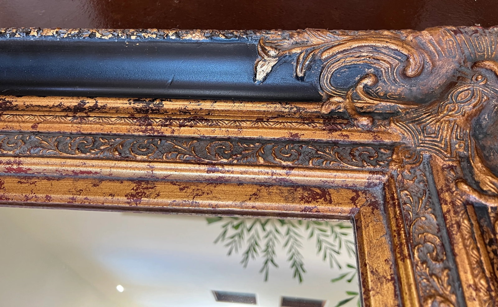Spanish Baroque Gold and Black Mirror, Late 20th Century - 9